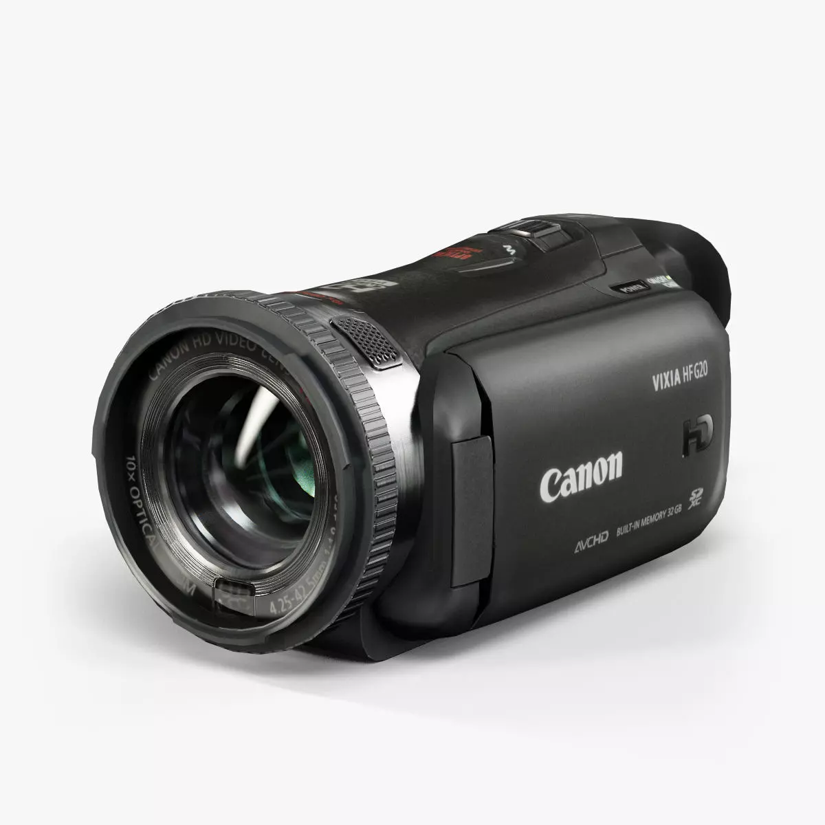 Canon Vixia HF G20 camcorder Low-poly 3D model_0