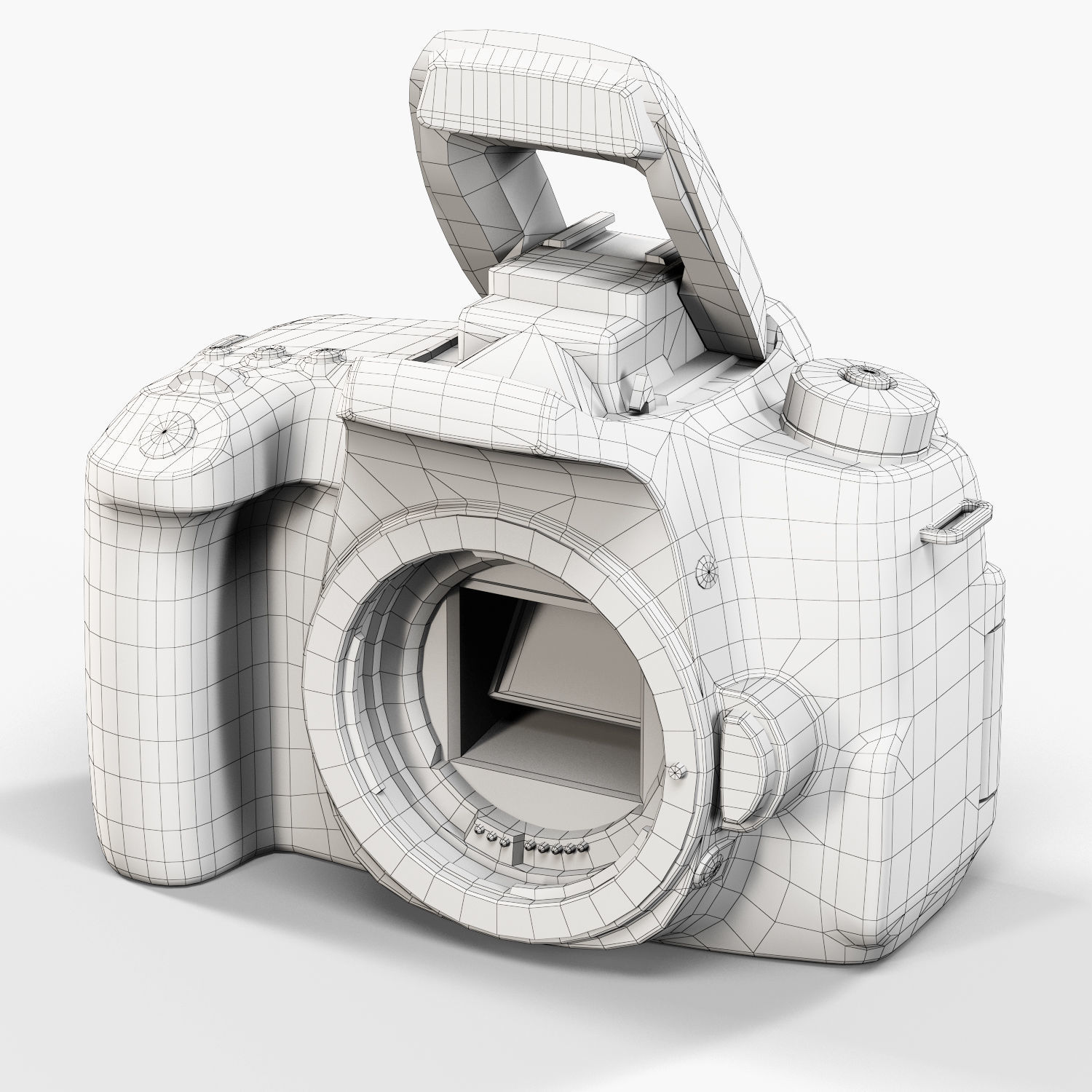 Canon EOS 760D DSLR camera Low-poly 3D model_15