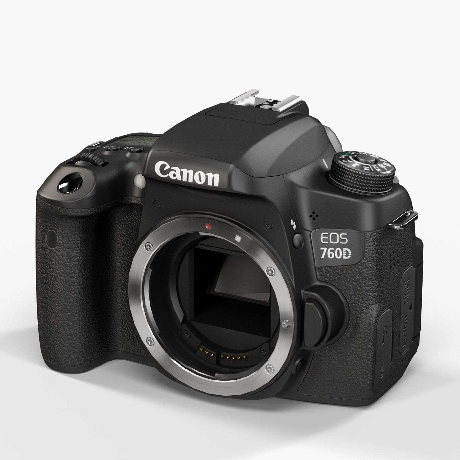 Canon EOS 760D DSLR camera Low-poly 3D model_4