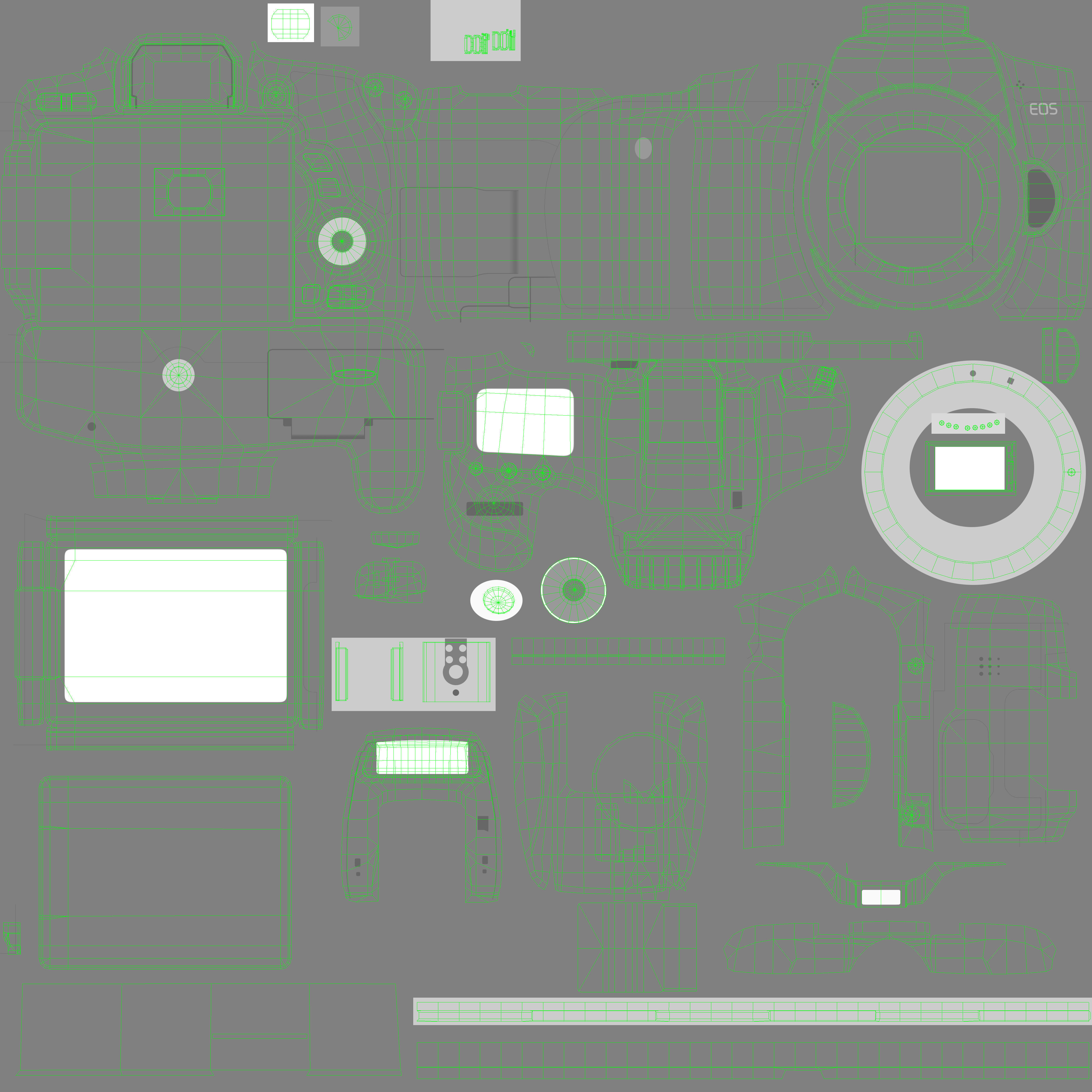 Canon EOS 760D DSLR camera Low-poly 3D model_20