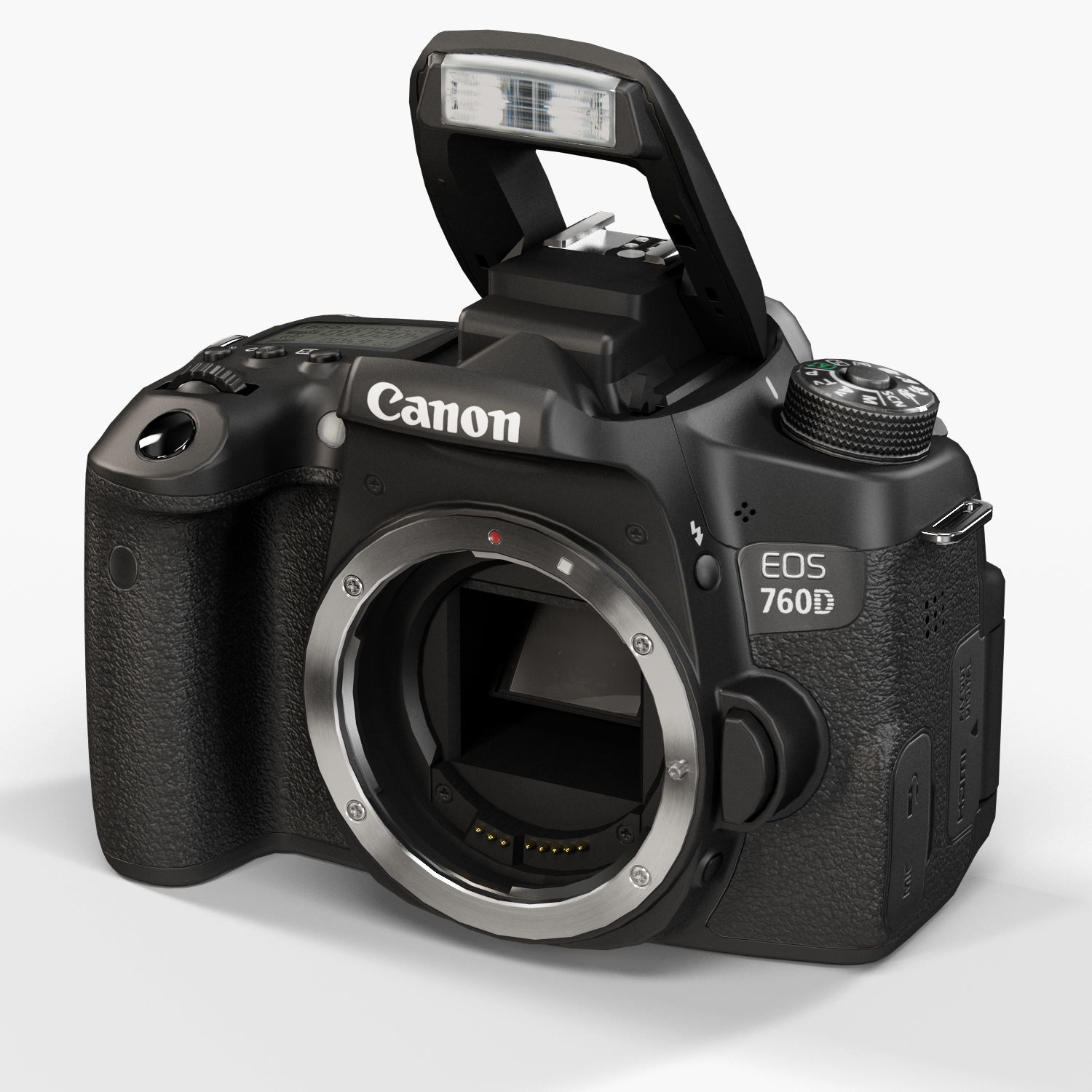 Canon EOS 760D DSLR camera Low-poly 3D model_5