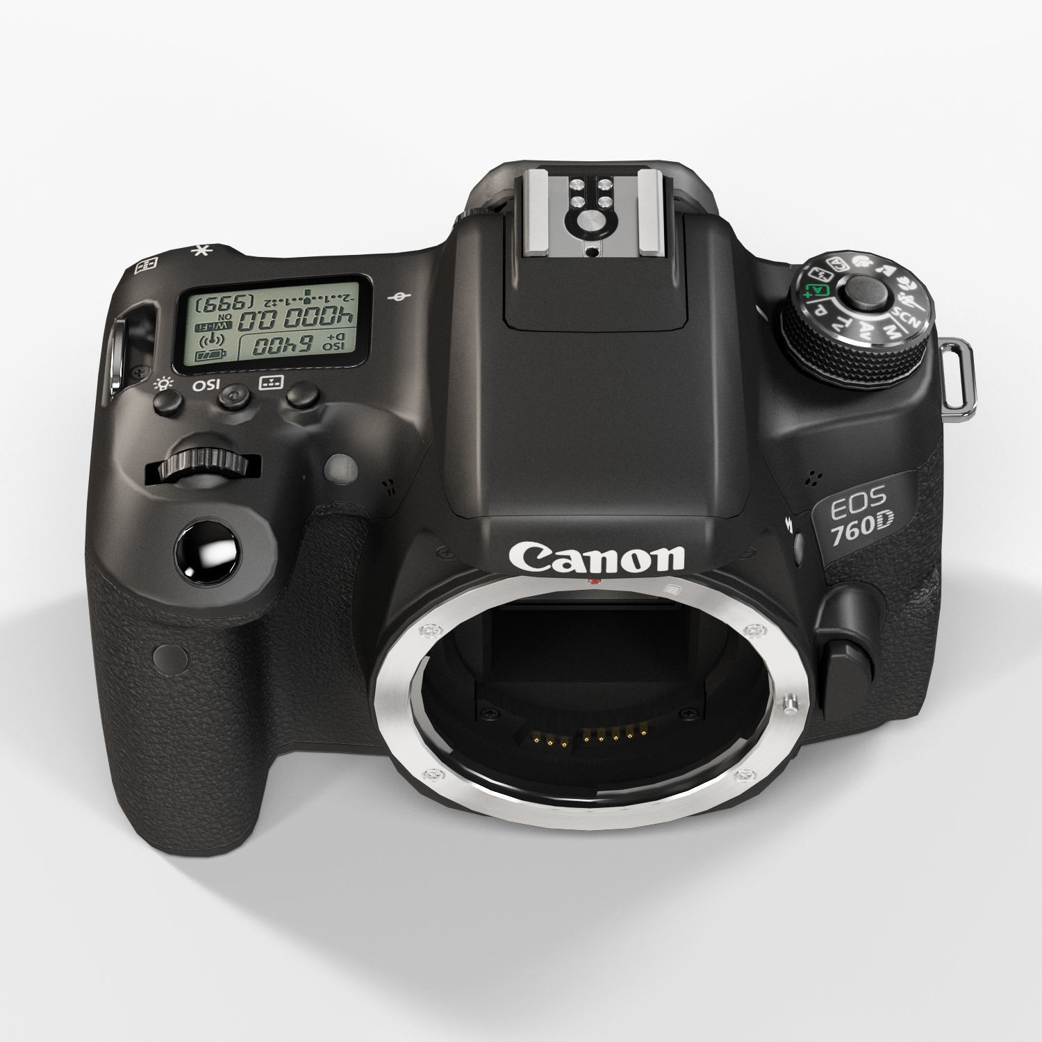 Canon EOS 760D DSLR camera Low-poly 3D model_12