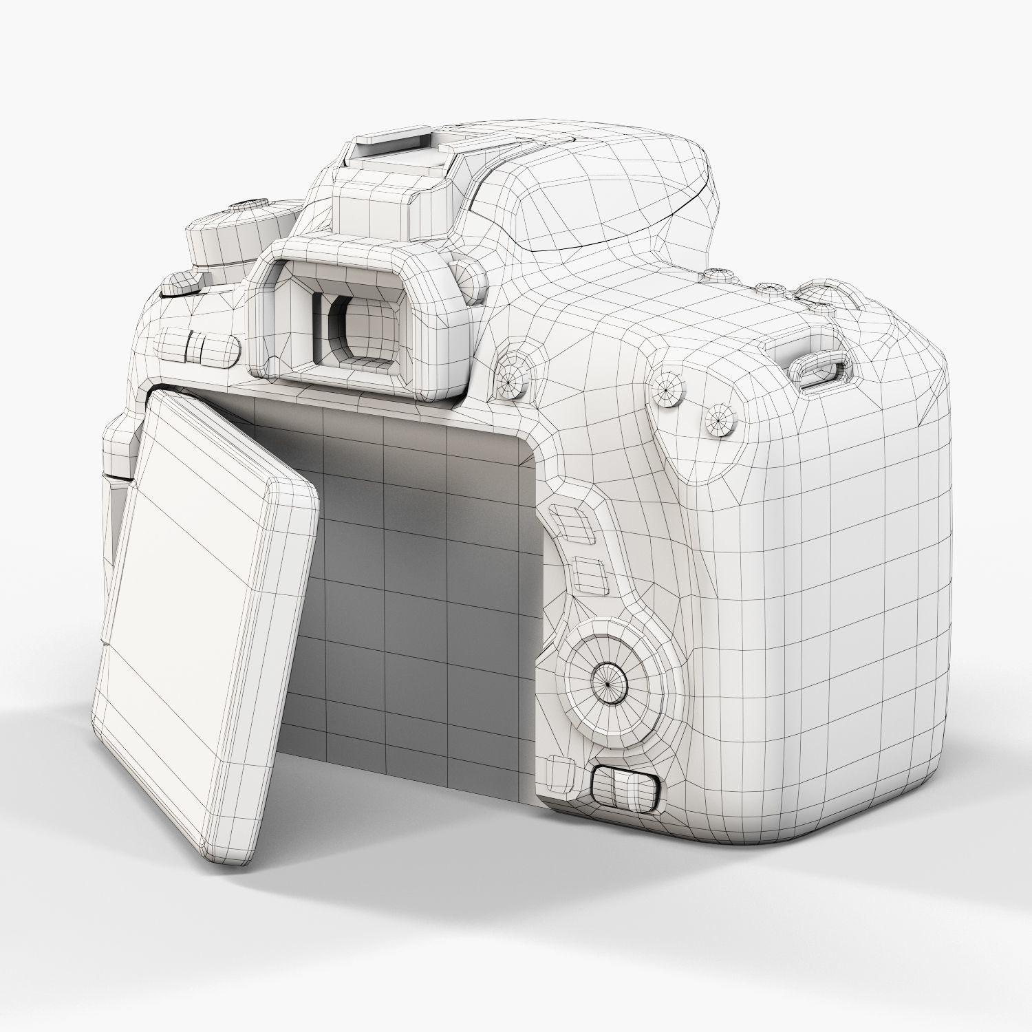 Canon EOS 760D DSLR camera Low-poly 3D model_16