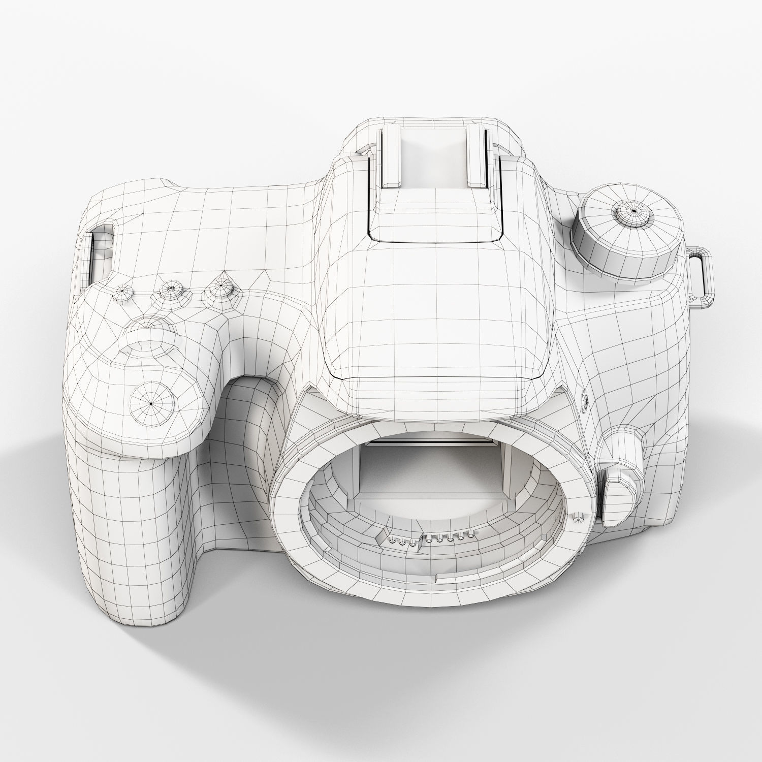 Canon EOS 760D DSLR camera Low-poly 3D model_17