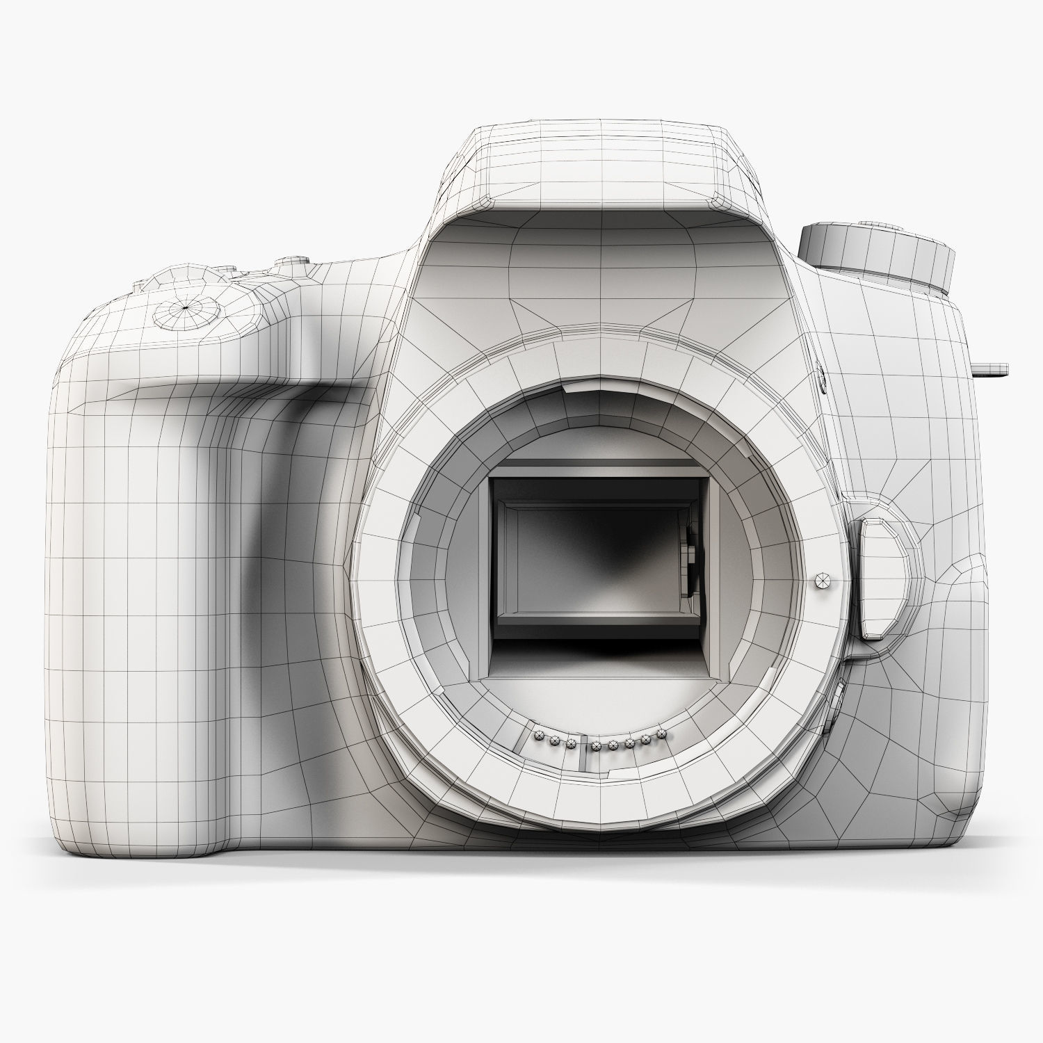 Canon EOS T6s DSLR camera Low-poly 3D model_14