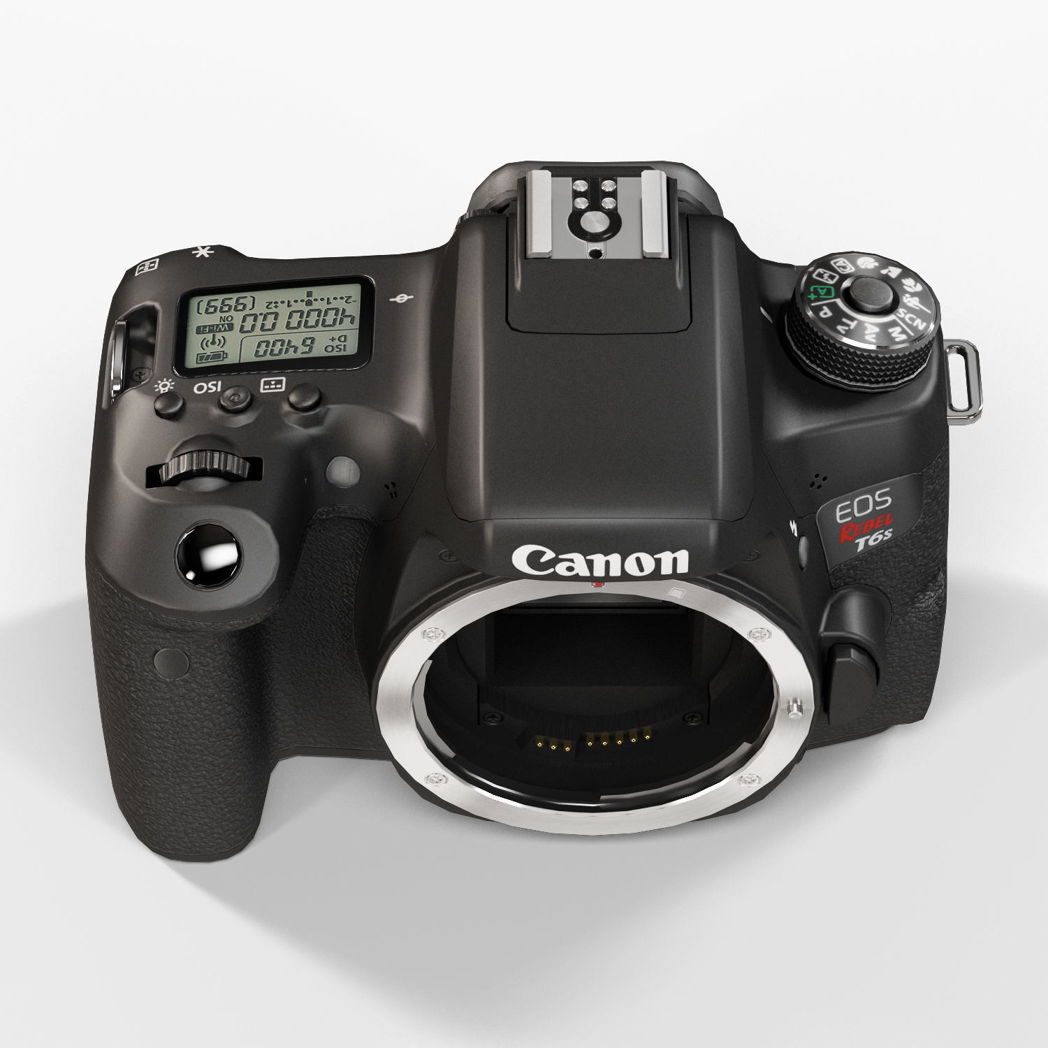 Canon EOS T6s DSLR camera Low-poly 3D model_12