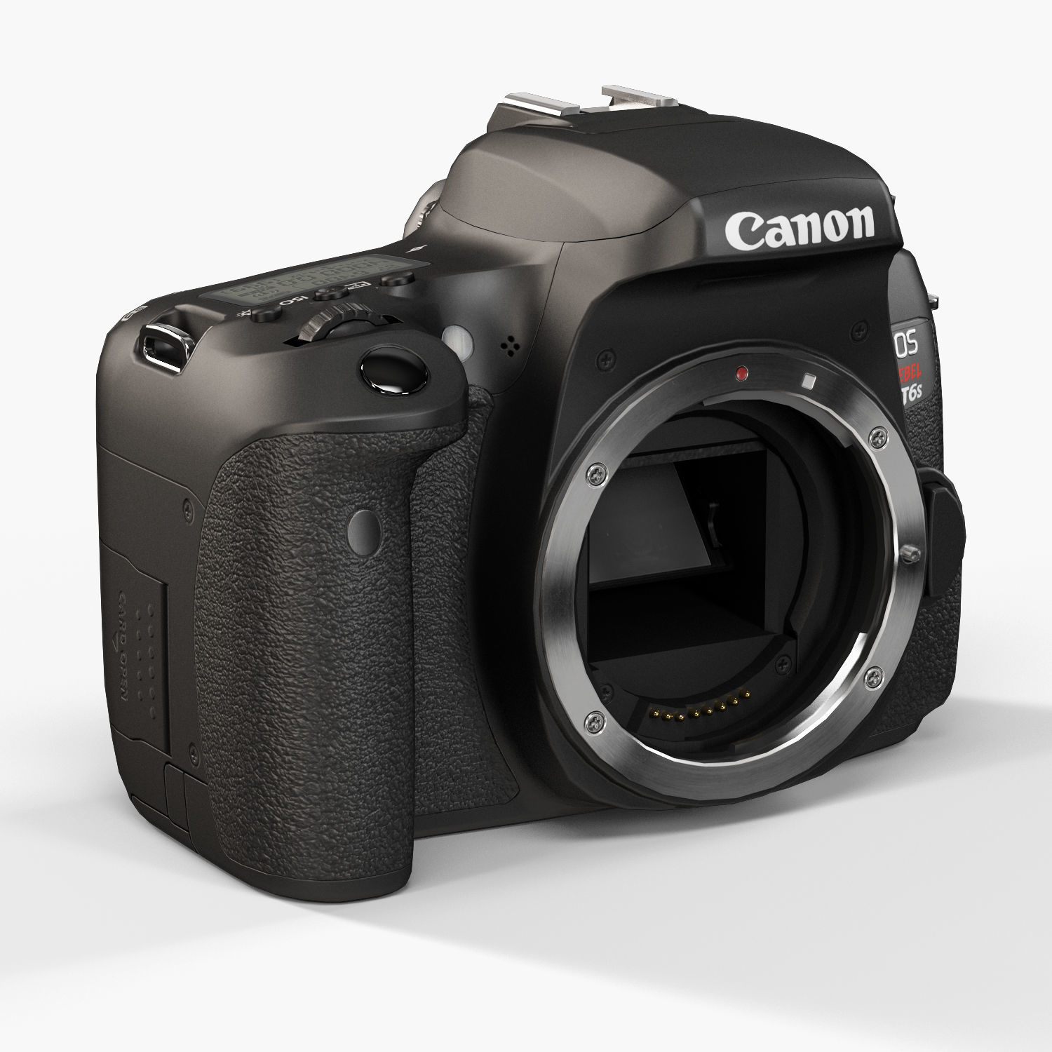 Canon EOS T6s DSLR camera Low-poly 3D model_3