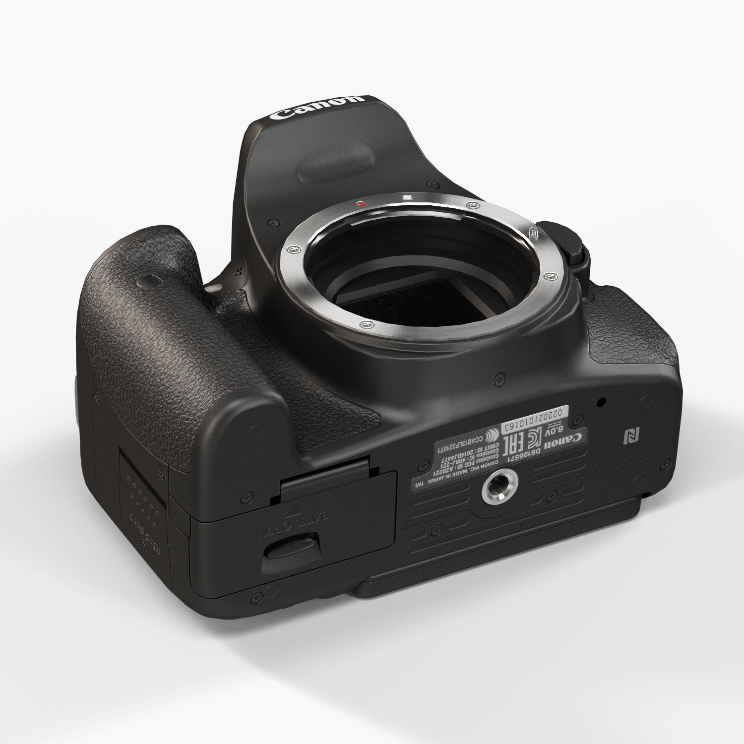 Canon EOS T6s DSLR camera Low-poly 3D model_13