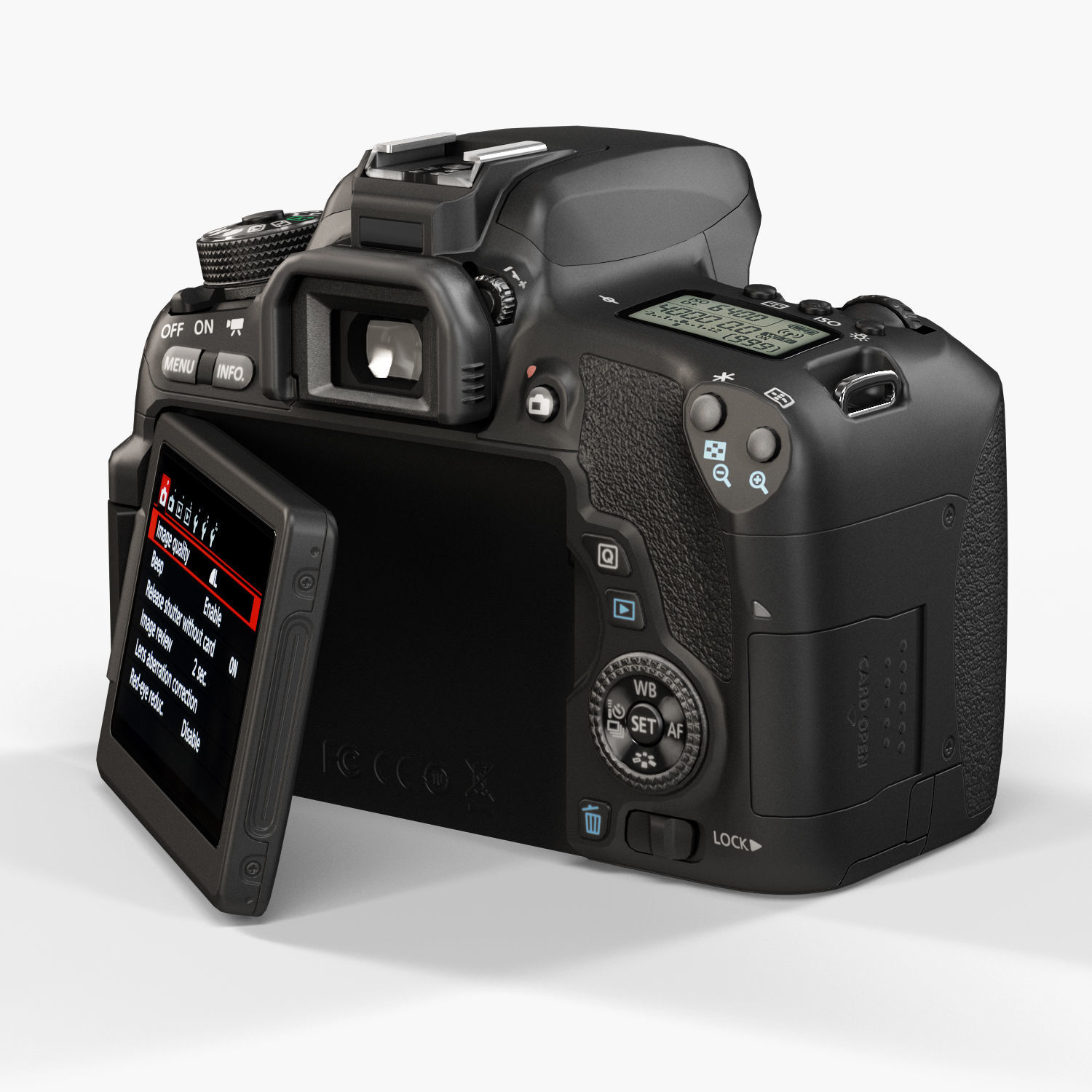 Canon EOS T6s DSLR camera Low-poly 3D model_9