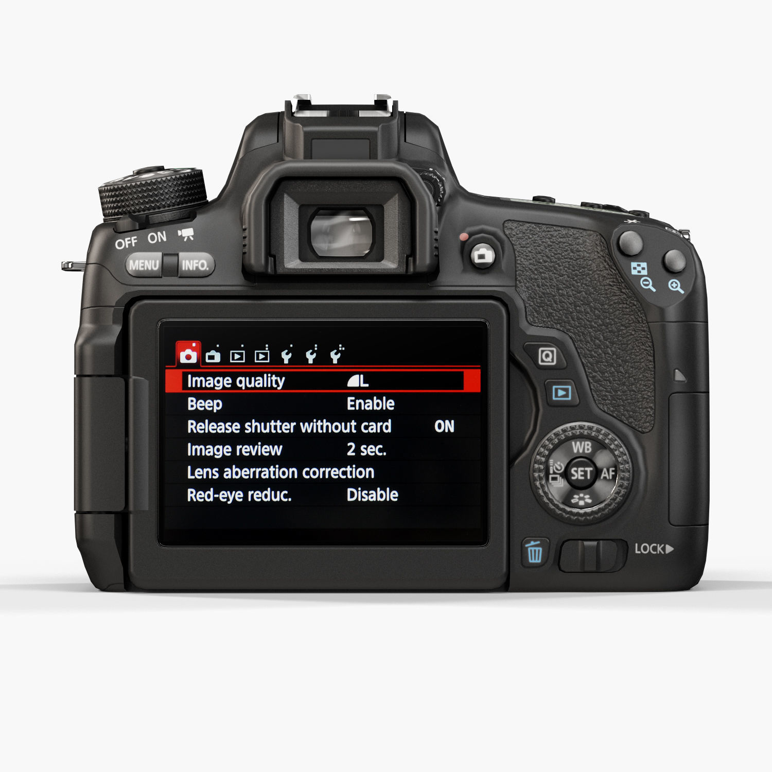 Canon EOS T6s DSLR camera Low-poly 3D model_11