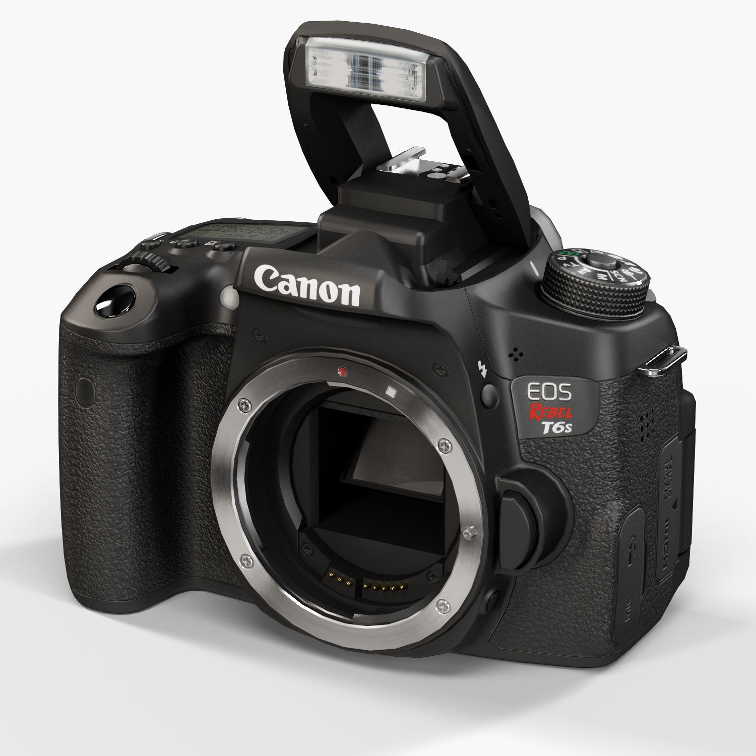 Canon EOS T6s DSLR camera Low-poly 3D model_5