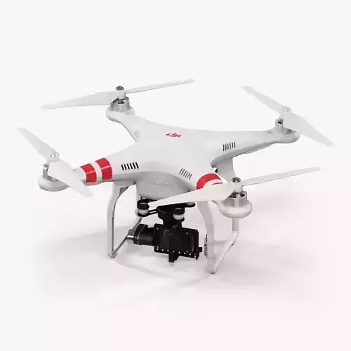 DJI Phantom 2 Quadcopter with gimbal for GoPro HERO4 or 3 Low-poly 3D model