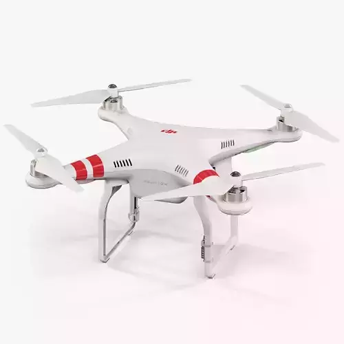 DJI Phantom 2 Quadcopter Low-poly 3D model