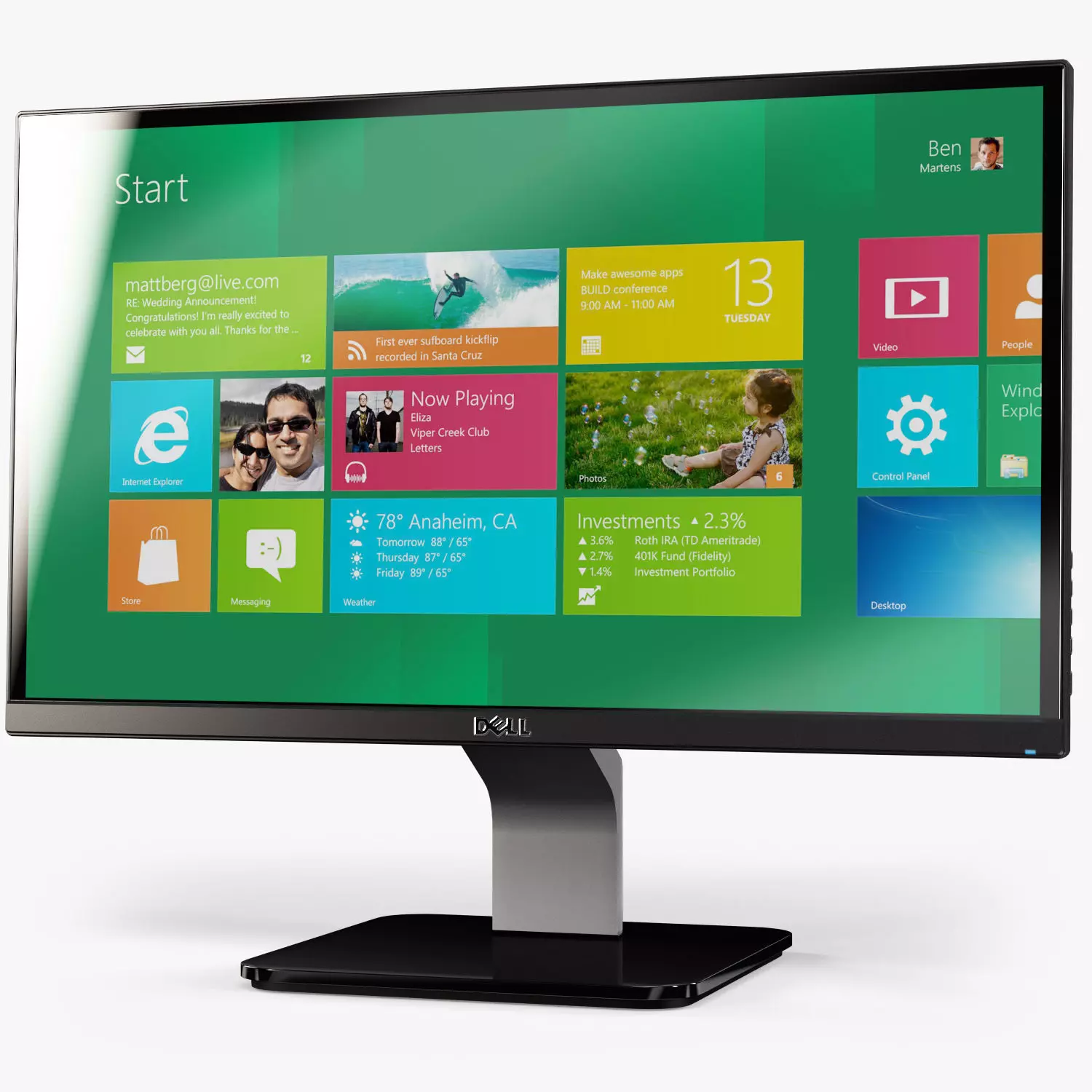 Dell S2340L LED monitor Low-poly 3D model_0