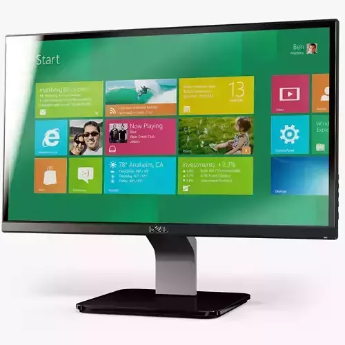 Dell S2340L LED monitor Low-poly 3D model