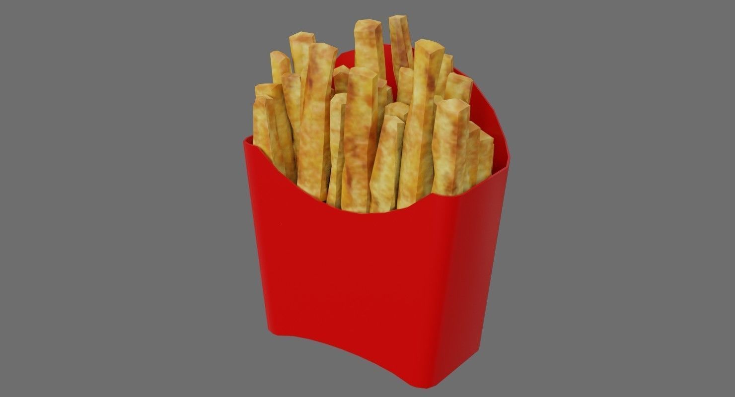 French Fries 1A Low-poly 3D model_3