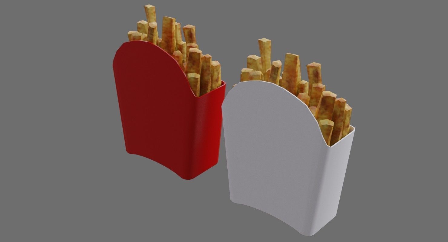 French Fries 1A Low-poly 3D model_1