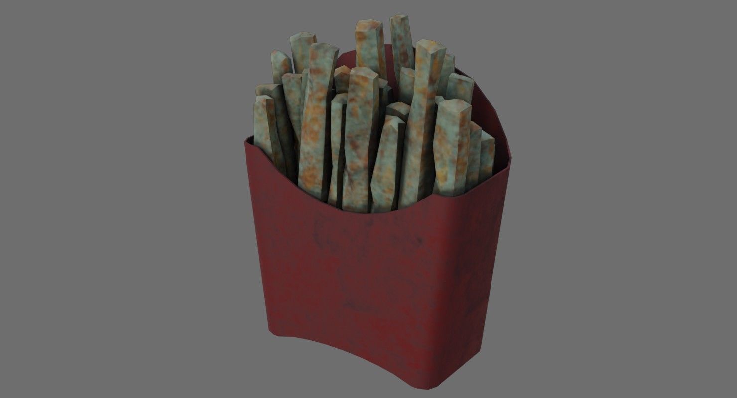 French Fries 1B Low-poly 3D model_3