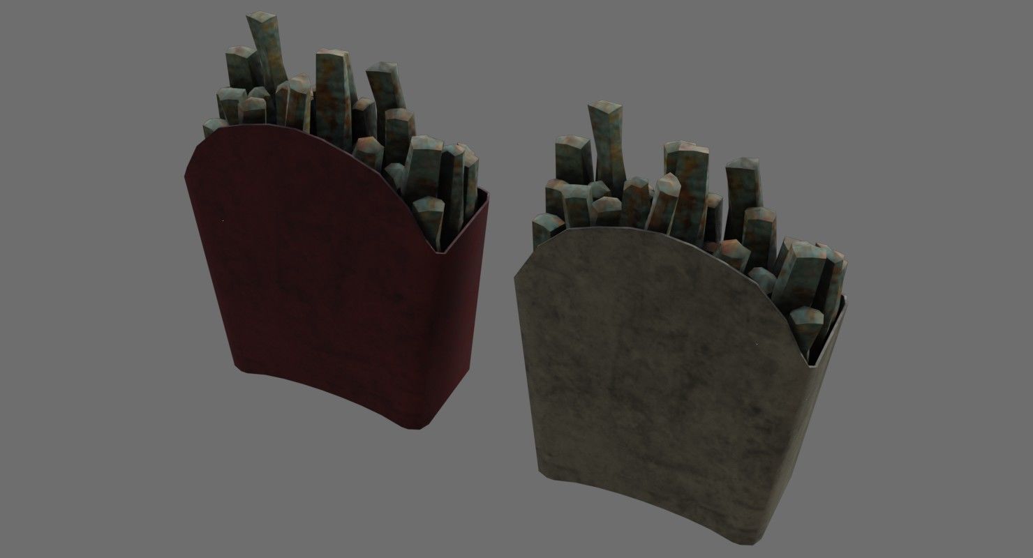 French Fries 1B Low-poly 3D model_1