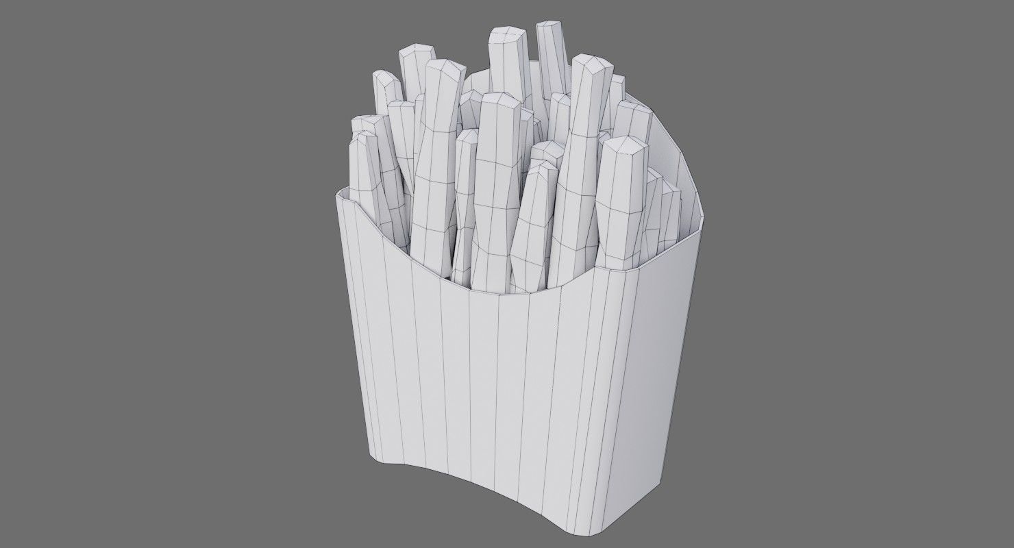 French Fries 1B Low-poly 3D model_8