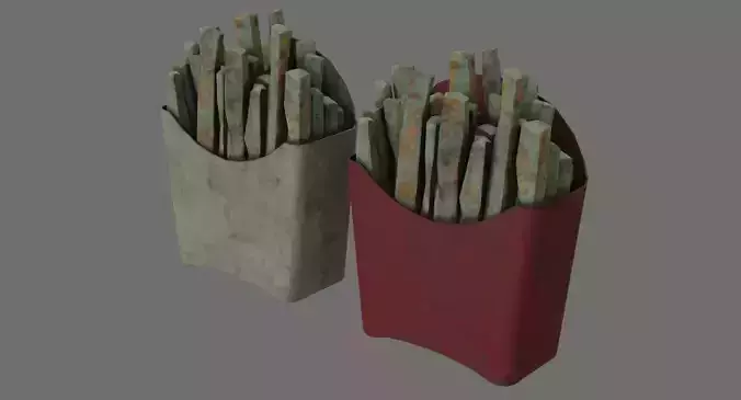 French Fries 1B Low-poly 3D model French Fries 1B Low-poly 3D model