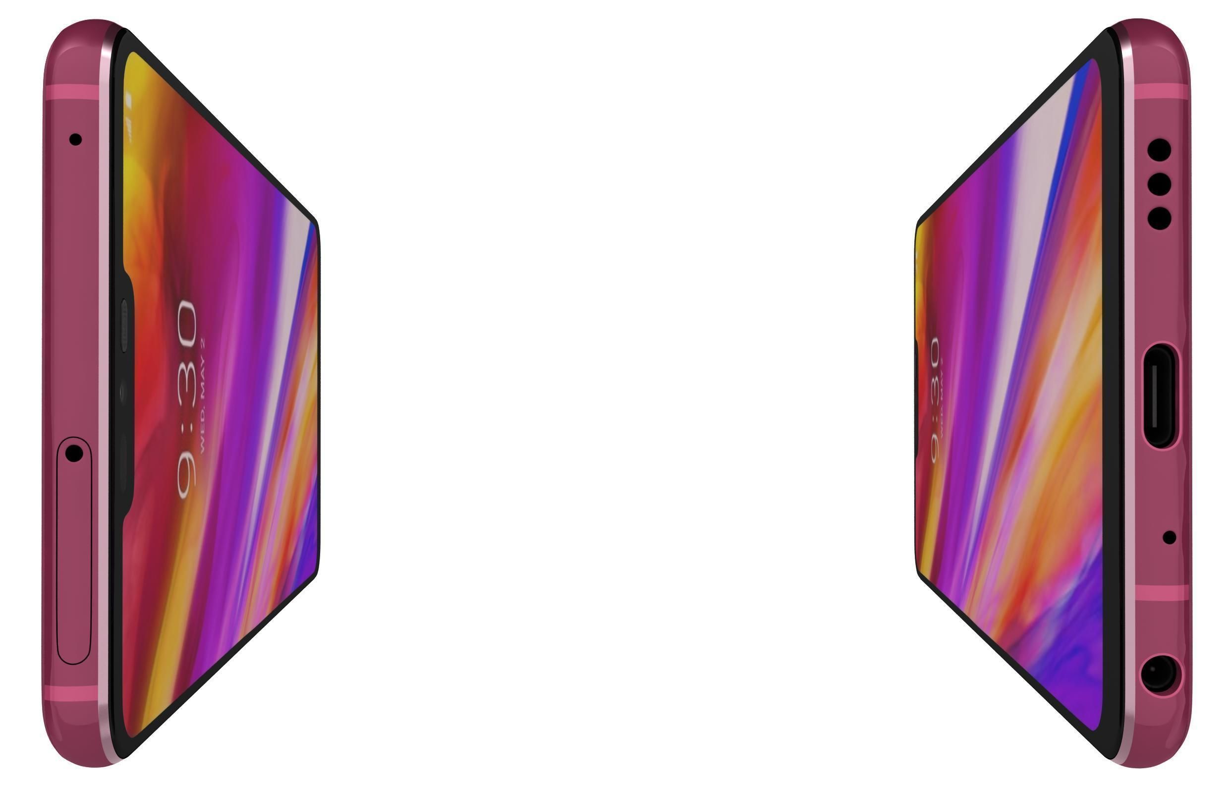 LG G7 ThinQ Raspberry Rose 3D model_3