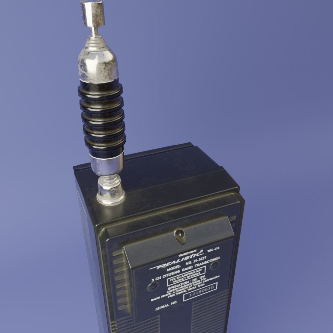 Vintage Walkie Talkie TRC-214 Low-poly 3D model_2