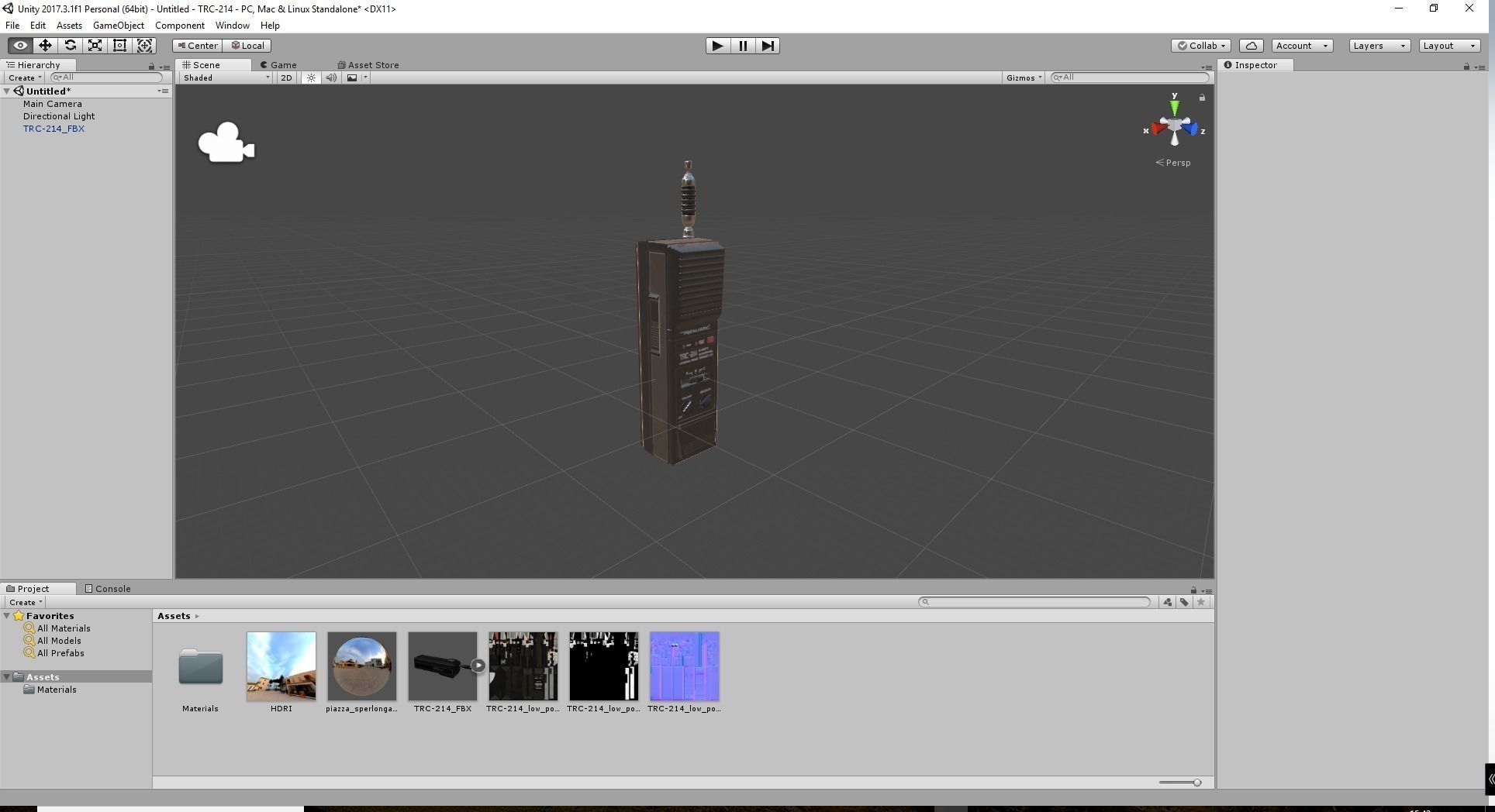 Vintage Walkie Talkie TRC-214 Low-poly 3D model_4