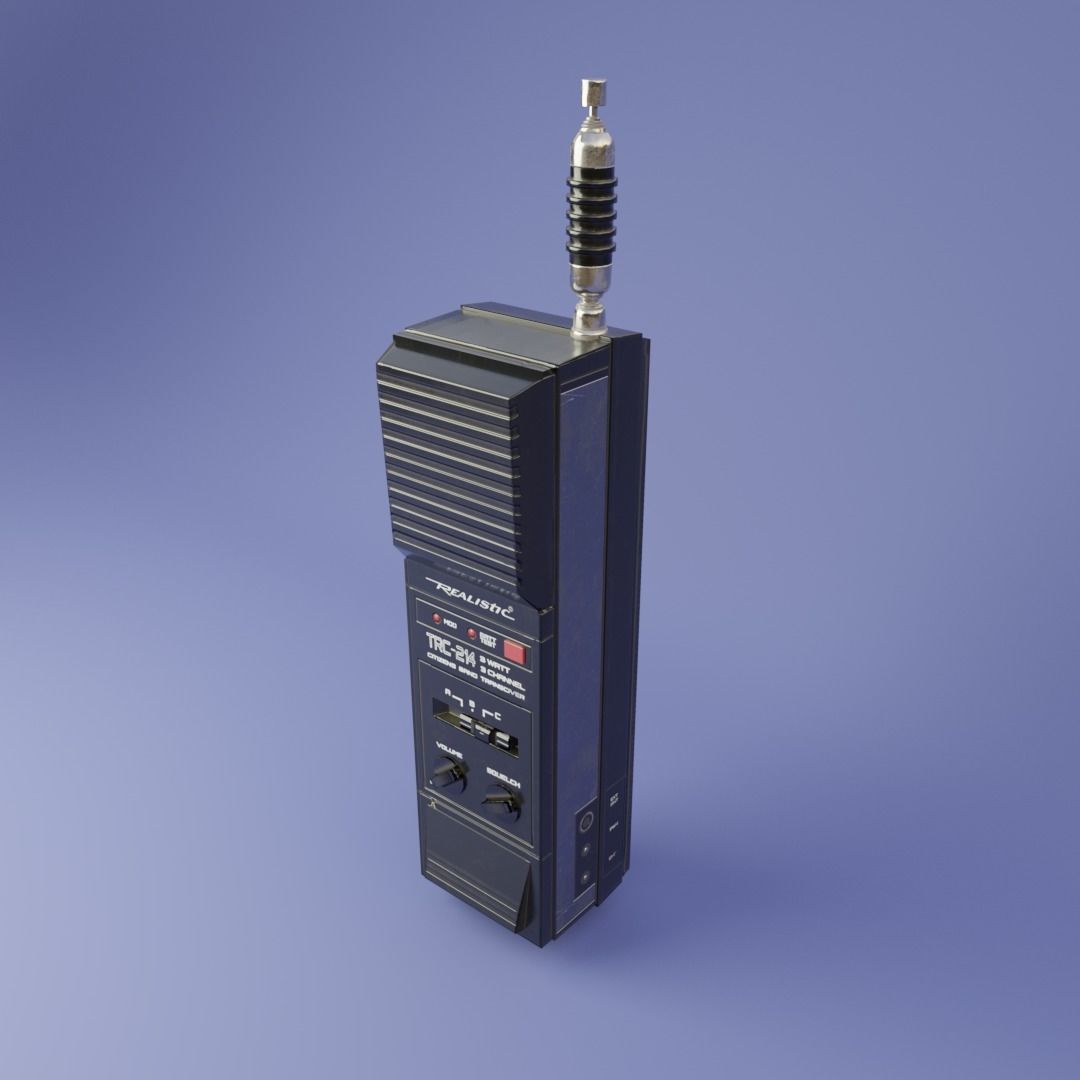 Vintage Walkie Talkie TRC-214 Low-poly 3D model_3