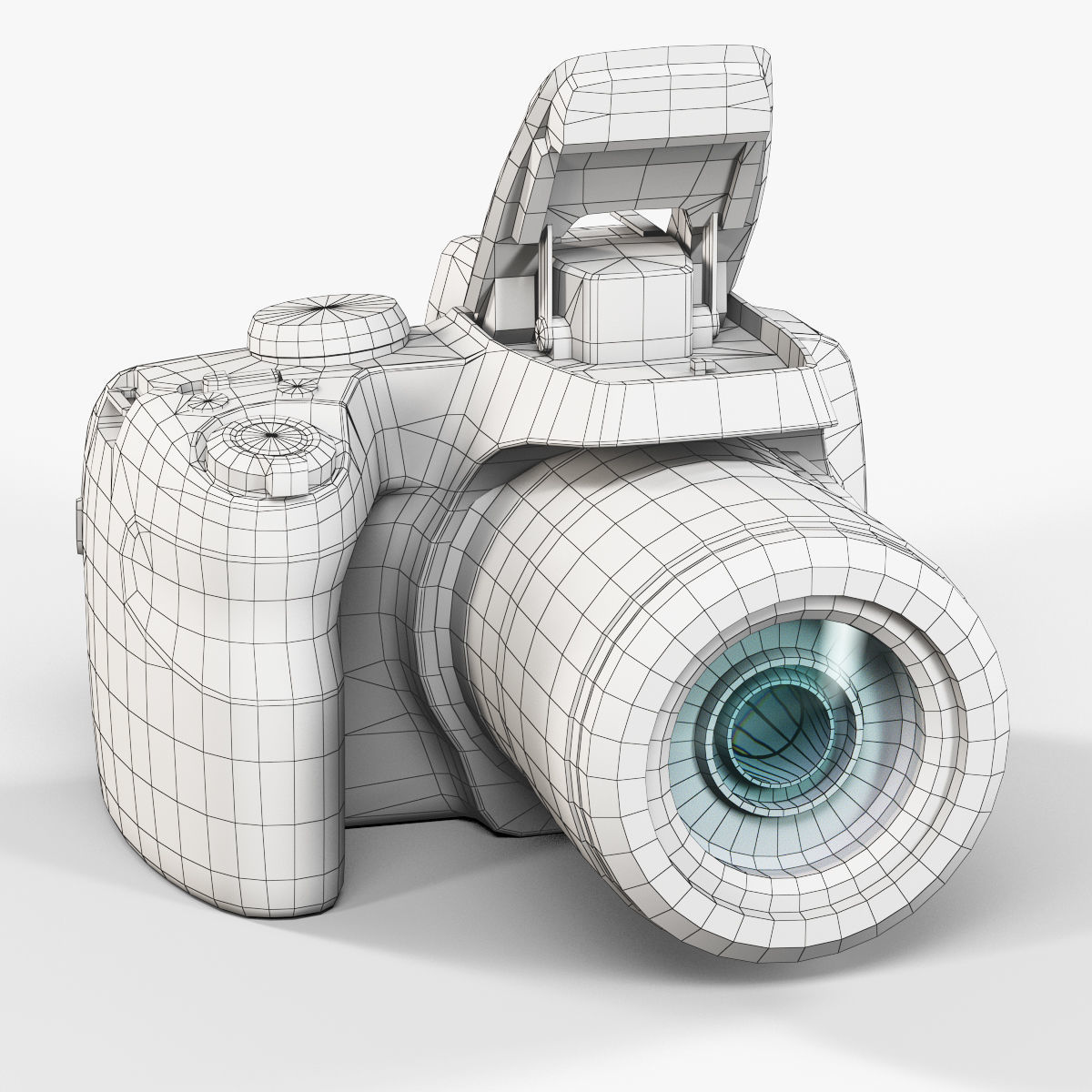 Fujifilm FinePix SL1000 bridge digital camera Low-poly 3D model_16