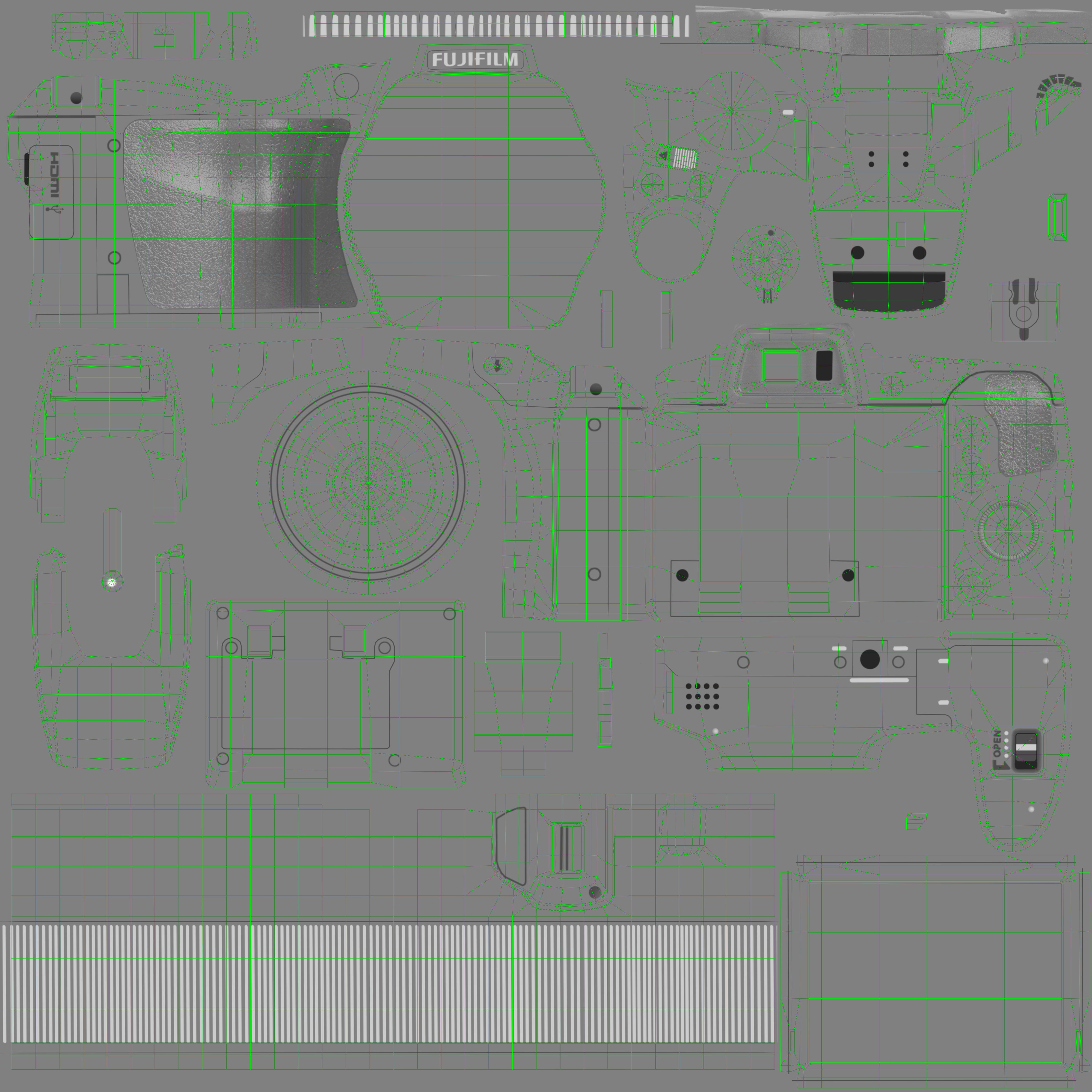 Fujifilm FinePix SL1000 bridge digital camera Low-poly 3D model_22