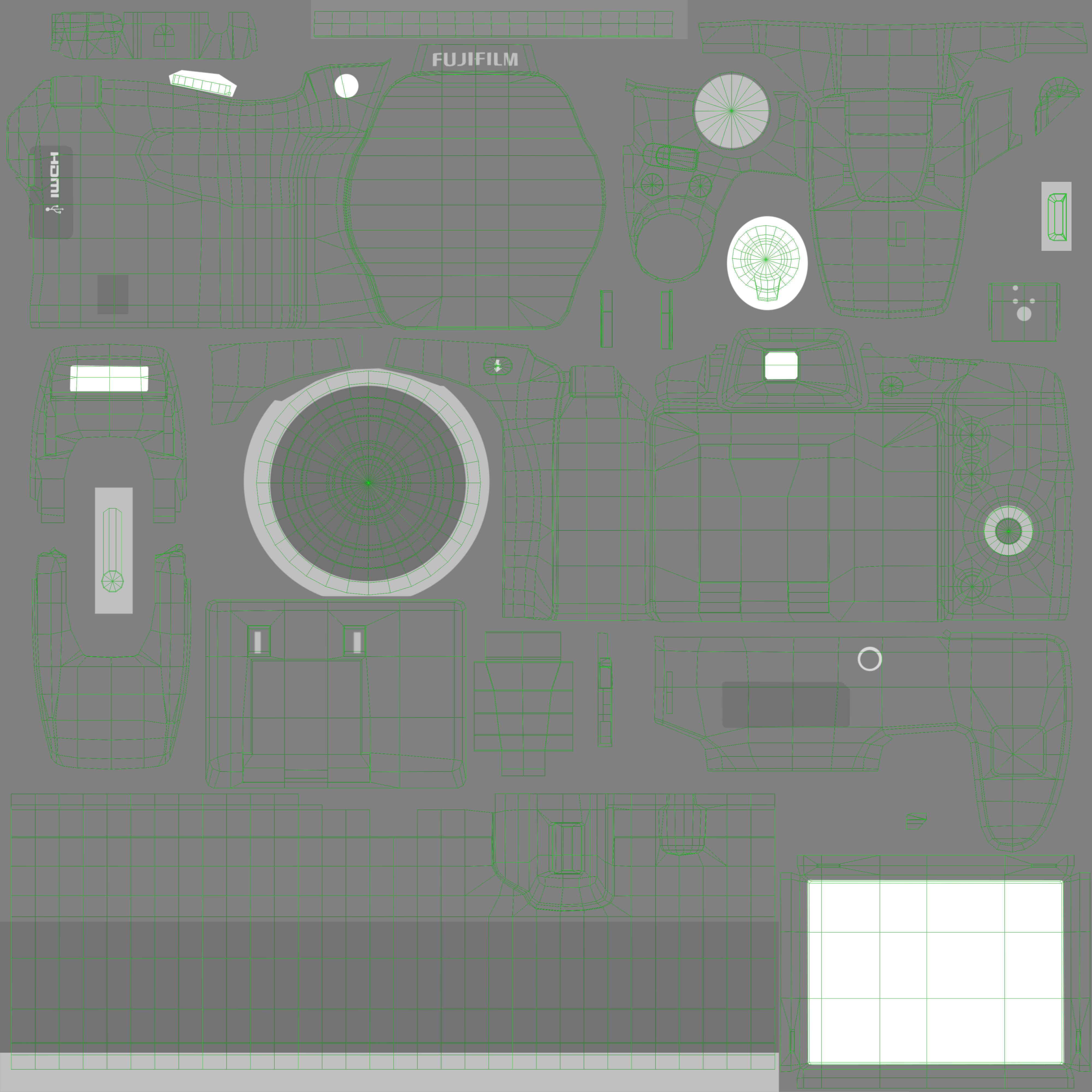Fujifilm FinePix SL1000 bridge digital camera Low-poly 3D model_23