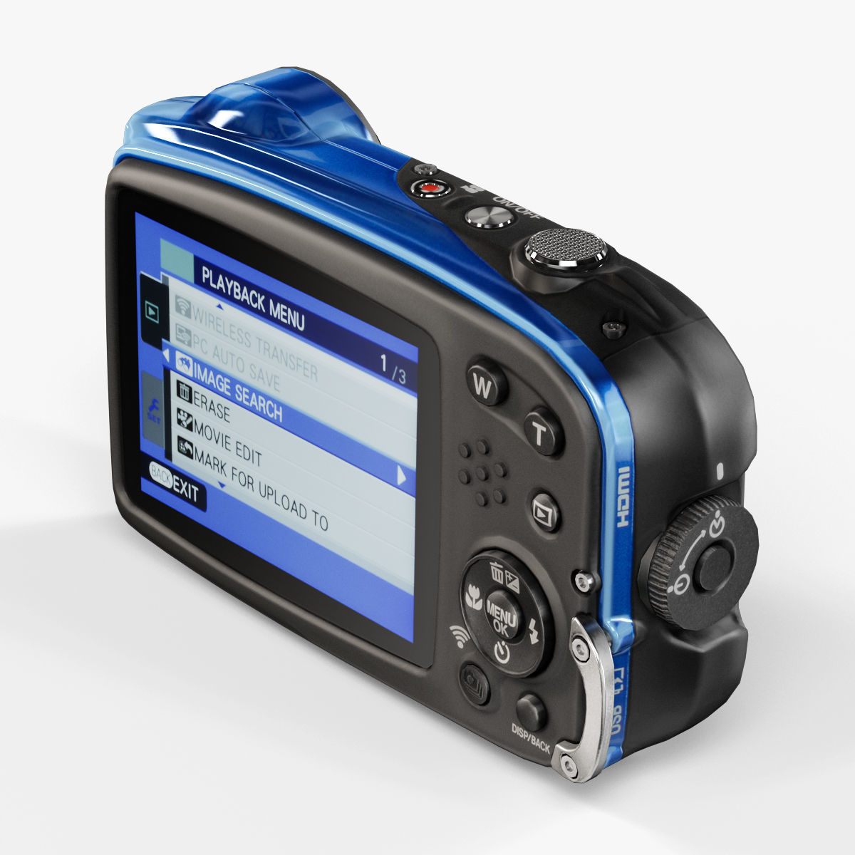 Fujifilm FinePix XP70 rugged and proof digital camera Low-poly 3D model_6