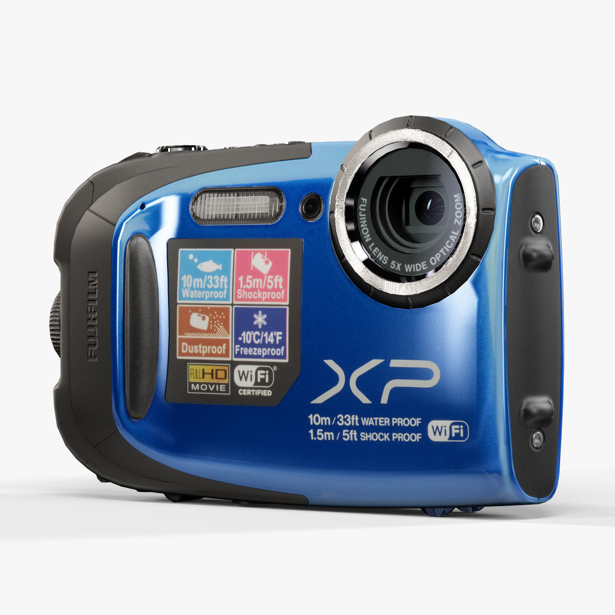 Fujifilm FinePix XP70 rugged and proof digital camera Low-poly 3D model_4
