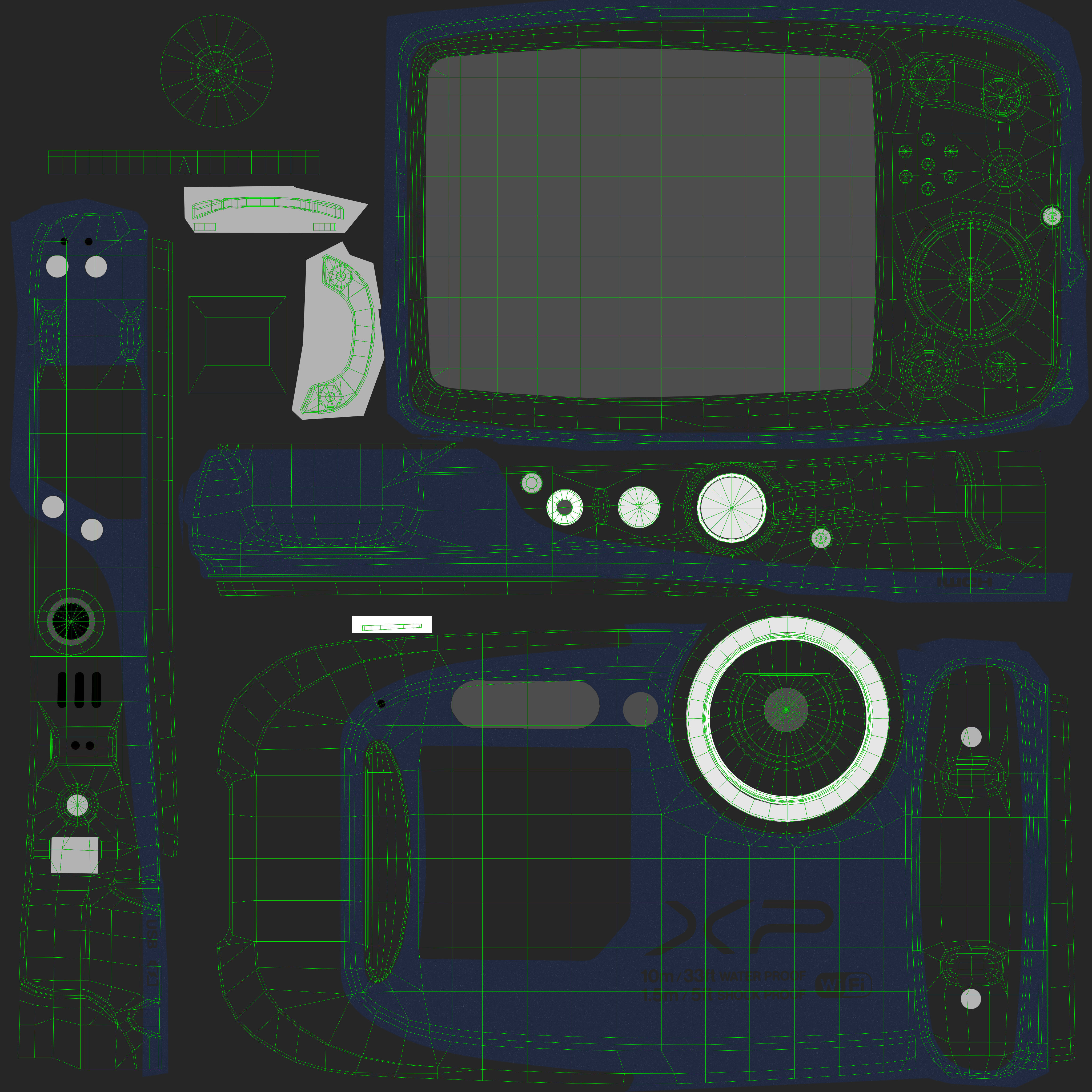 Fujifilm FinePix XP70 rugged and proof digital camera Low-poly 3D model_24