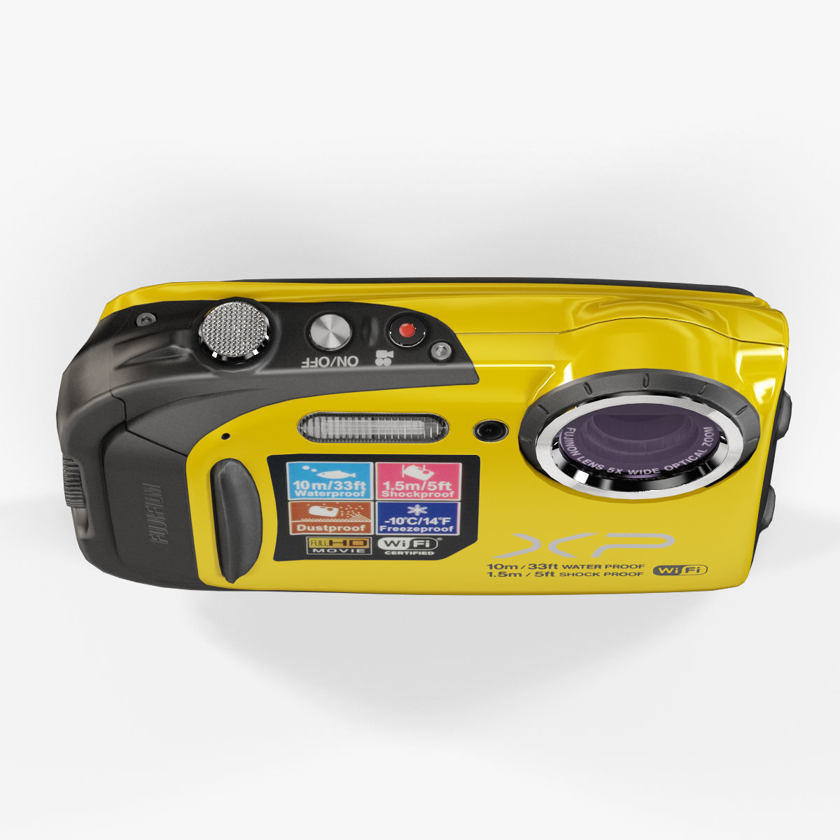 Fujifilm FinePix XP70 rugged and proof digital camera Low-poly 3D model_17