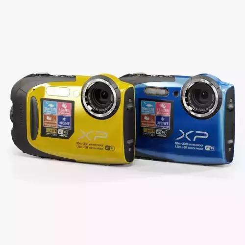 Fujifilm FinePix XP70 rugged and proof digital camera Low-poly 3D model