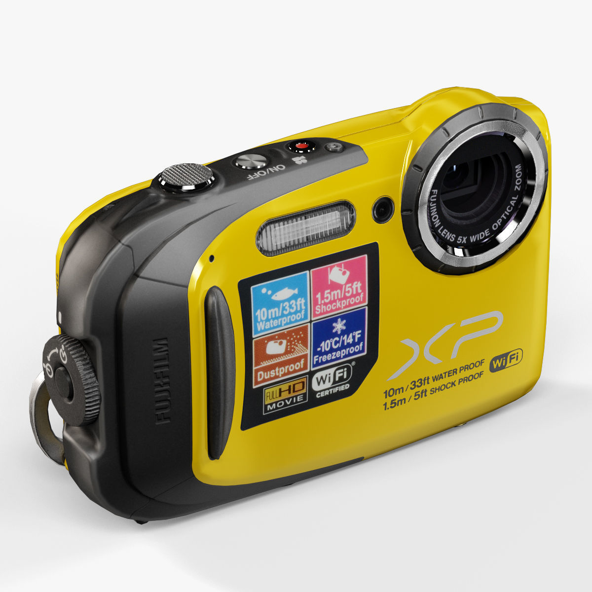 Fujifilm FinePix XP70 rugged and proof digital camera Low-poly 3D model_13
