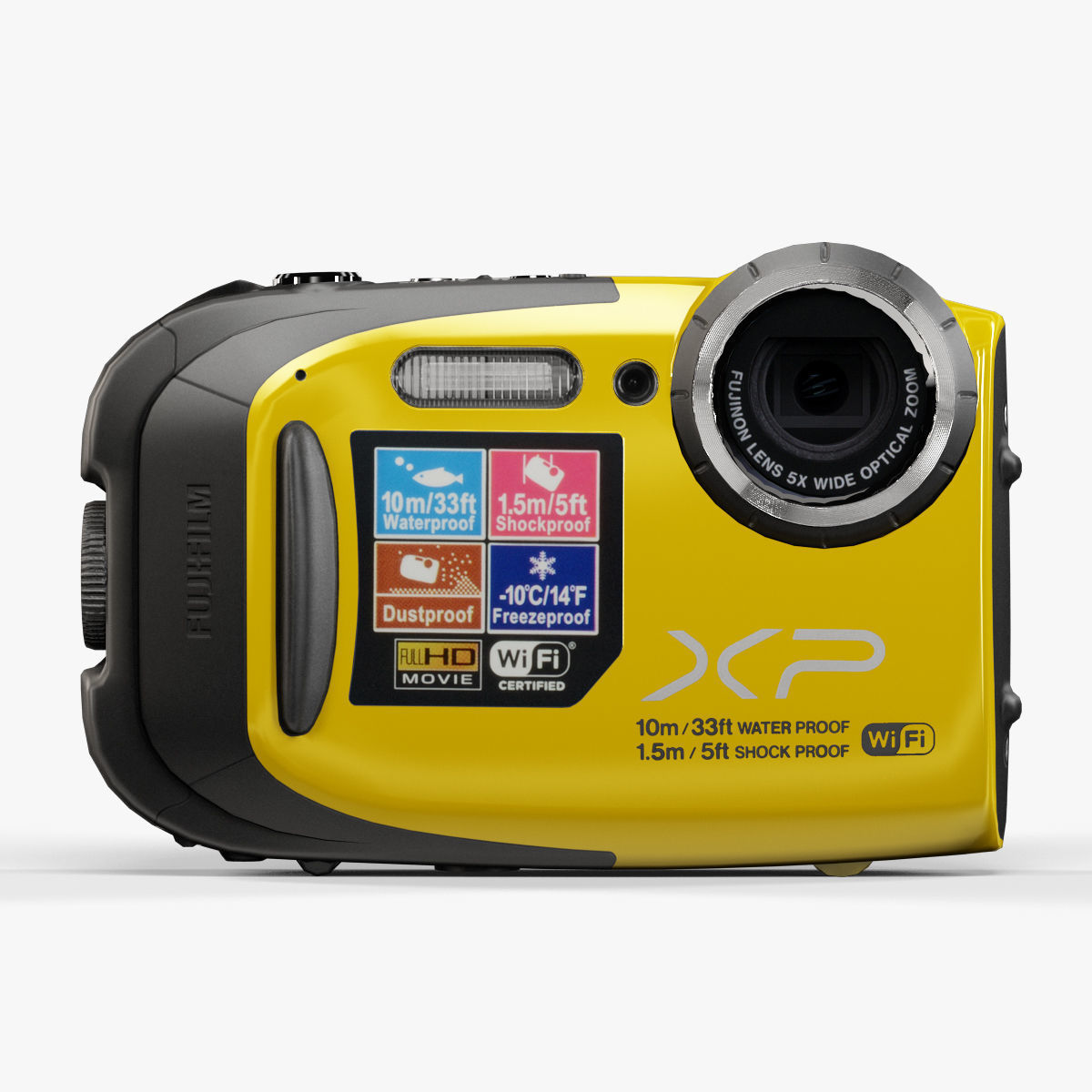 Fujifilm FinePix XP70 rugged and proof digital camera Low-poly 3D model_11