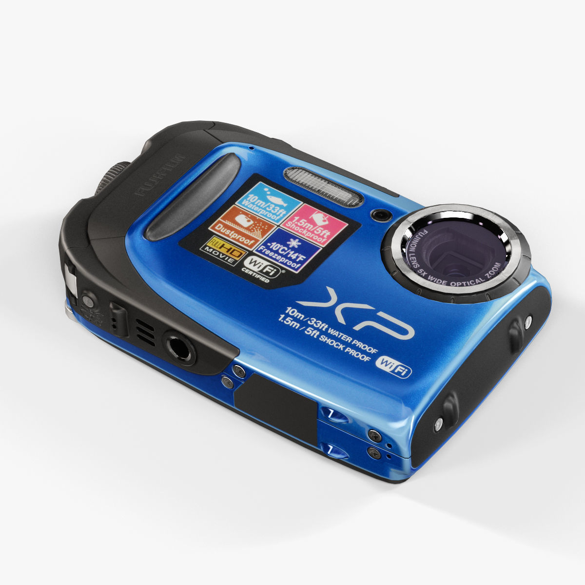 Fujifilm FinePix XP70 rugged and proof digital camera Low-poly 3D model_10