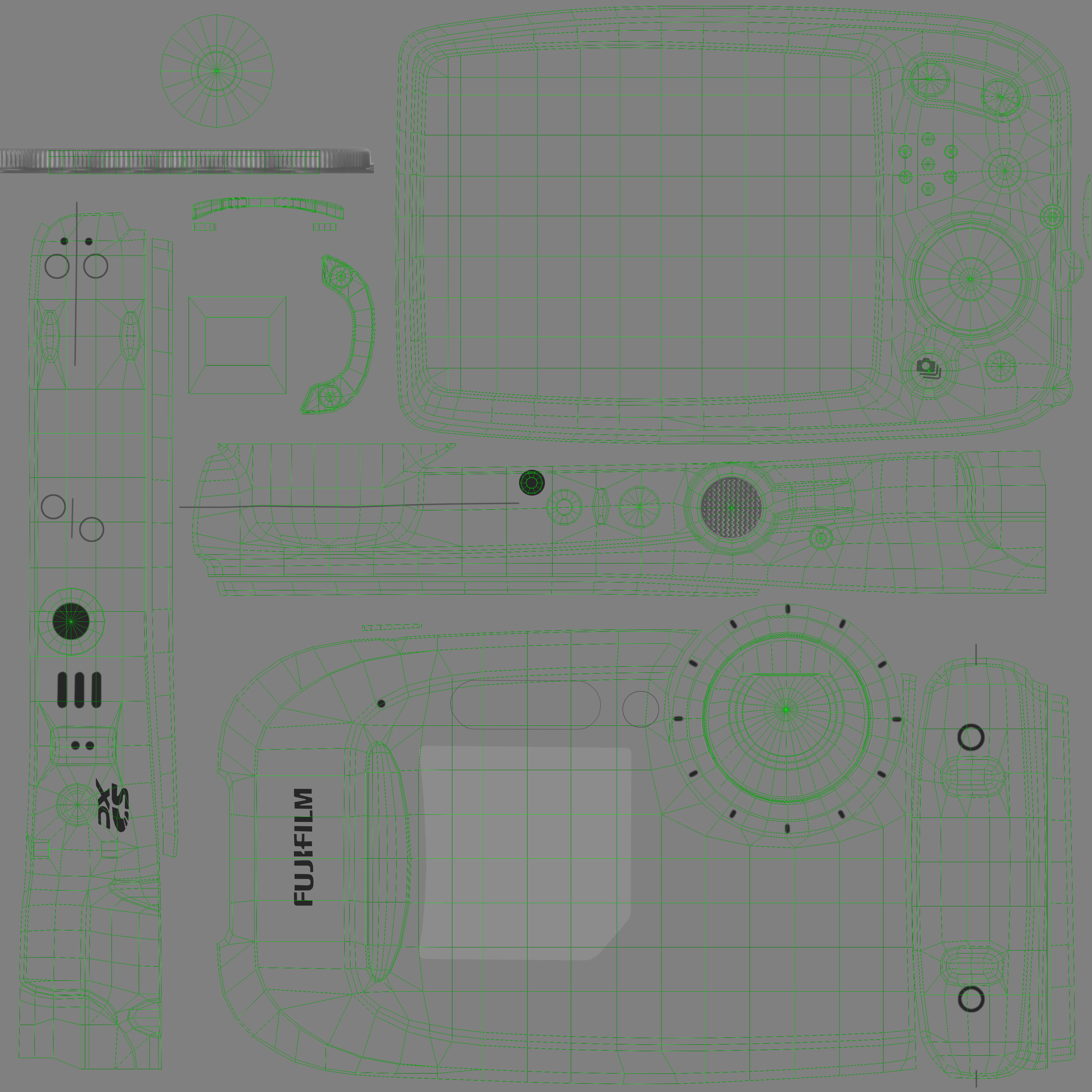 Fujifilm FinePix XP70 rugged and proof digital camera Low-poly 3D model_23