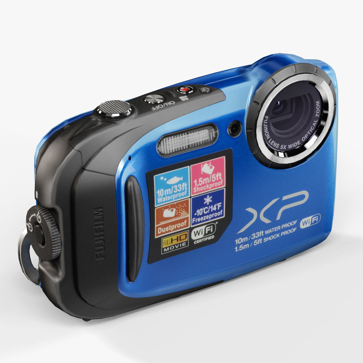 Fujifilm FinePix XP70 rugged and proof digital camera Low-poly 3D model_5