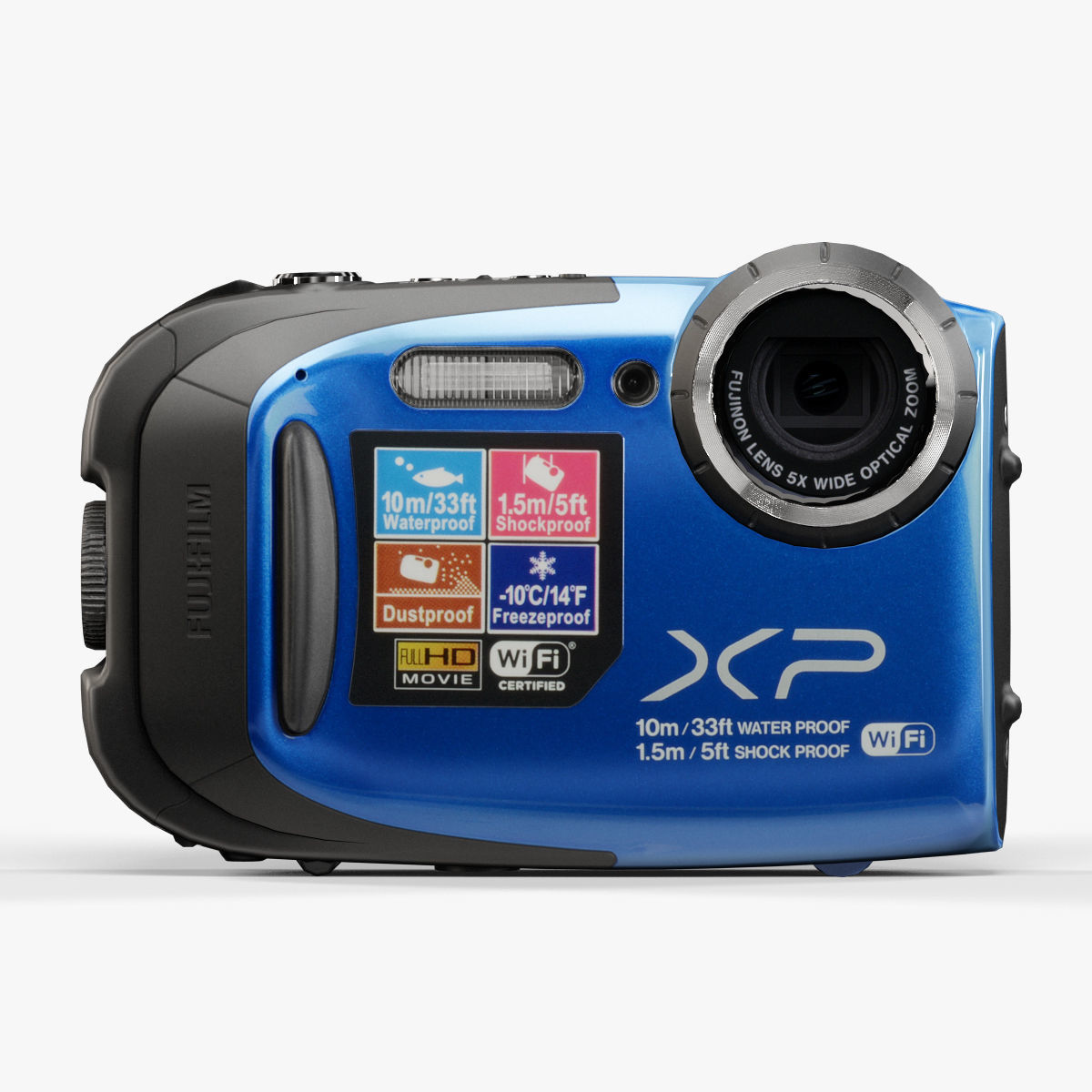 Fujifilm FinePix XP70 rugged and proof digital camera Low-poly 3D model_3