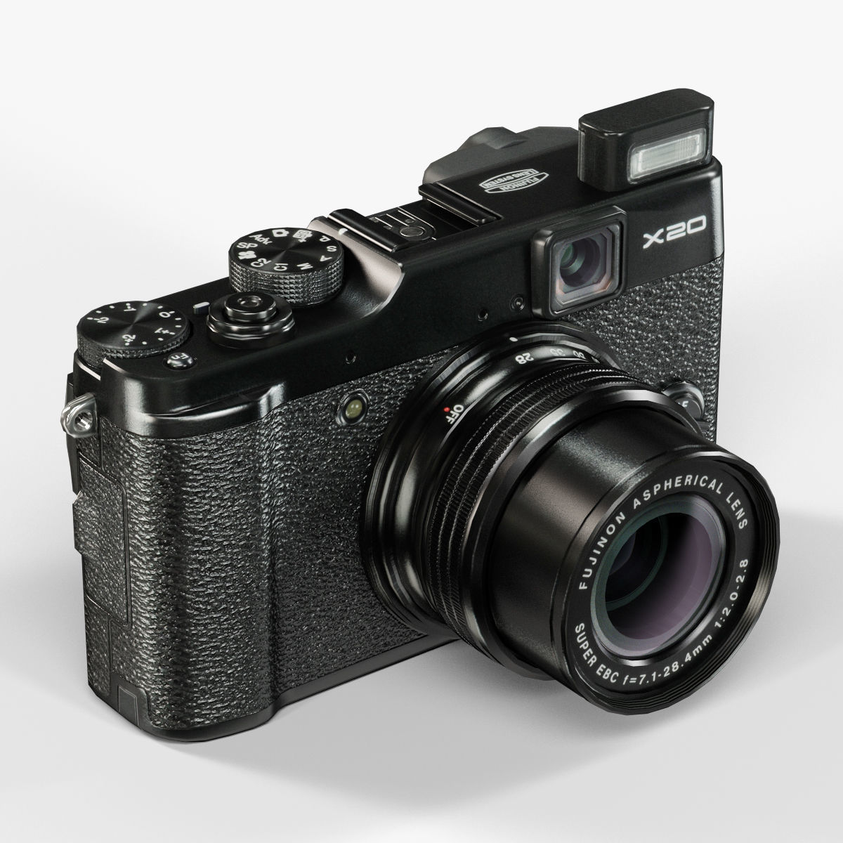 Fujifilm FinePix X20 advanced compact digital camera Low-poly 3D model_5