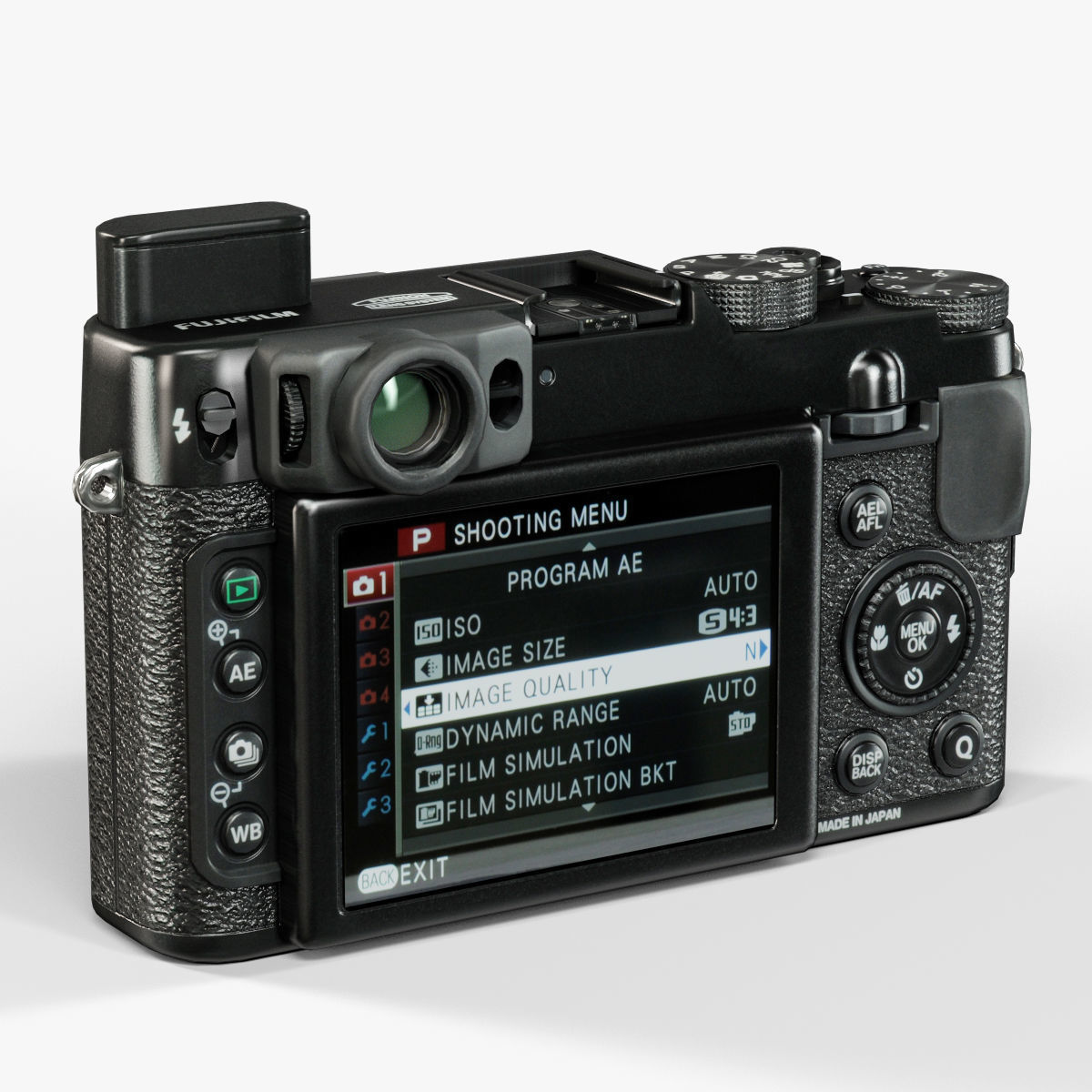 Fujifilm FinePix X20 advanced compact digital camera Low-poly 3D model_7