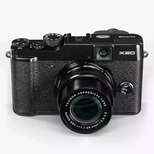 Fujifilm FinePix X20 advanced compact digital camera Low-poly 3D model