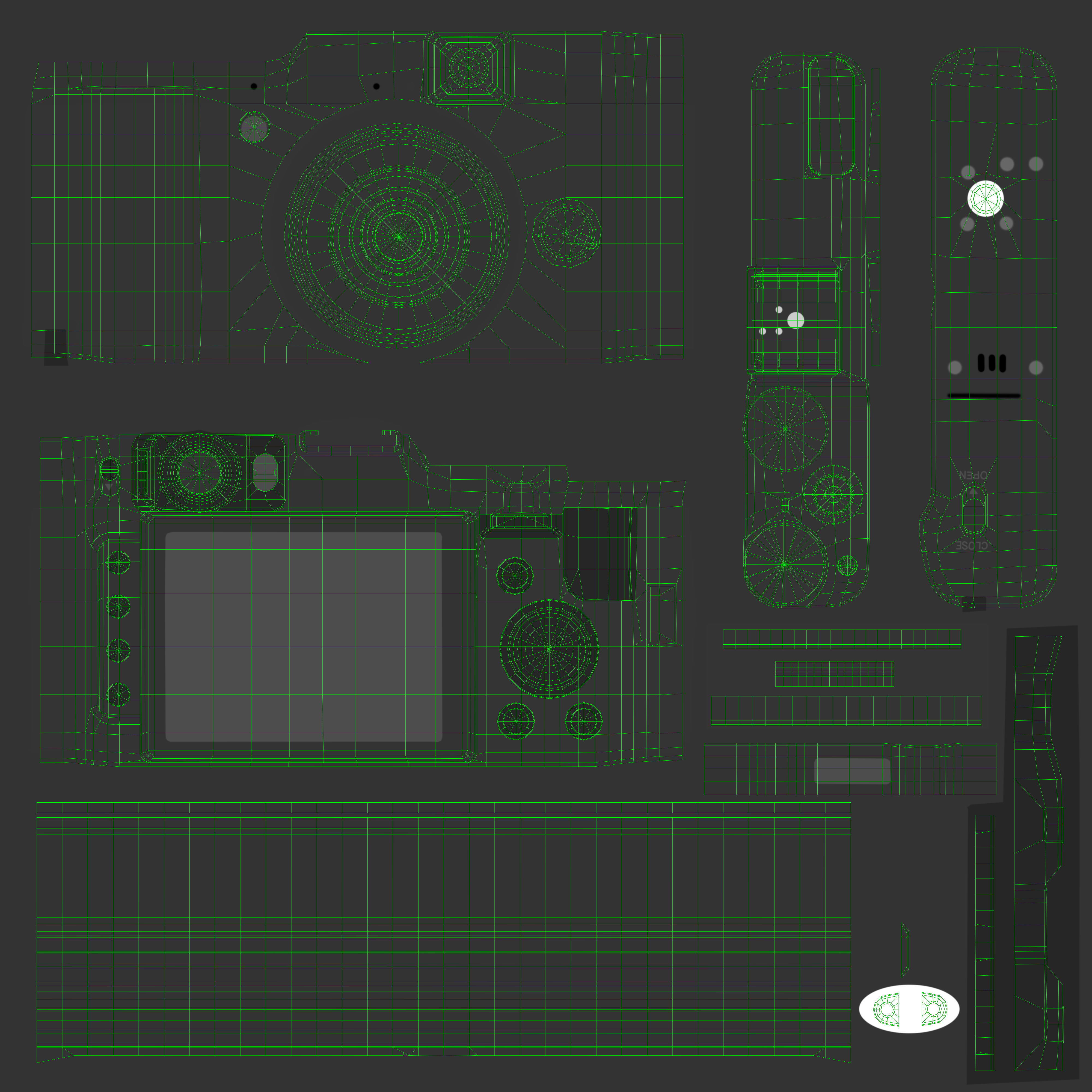 Fujifilm FinePix X20 advanced compact digital camera Low-poly 3D model_16