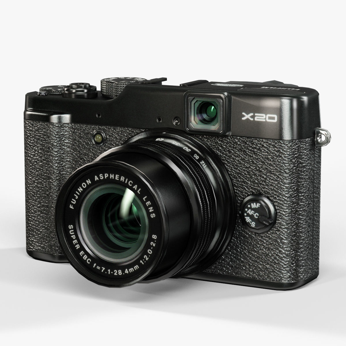 Fujifilm FinePix X20 advanced compact digital camera Low-poly 3D model_3