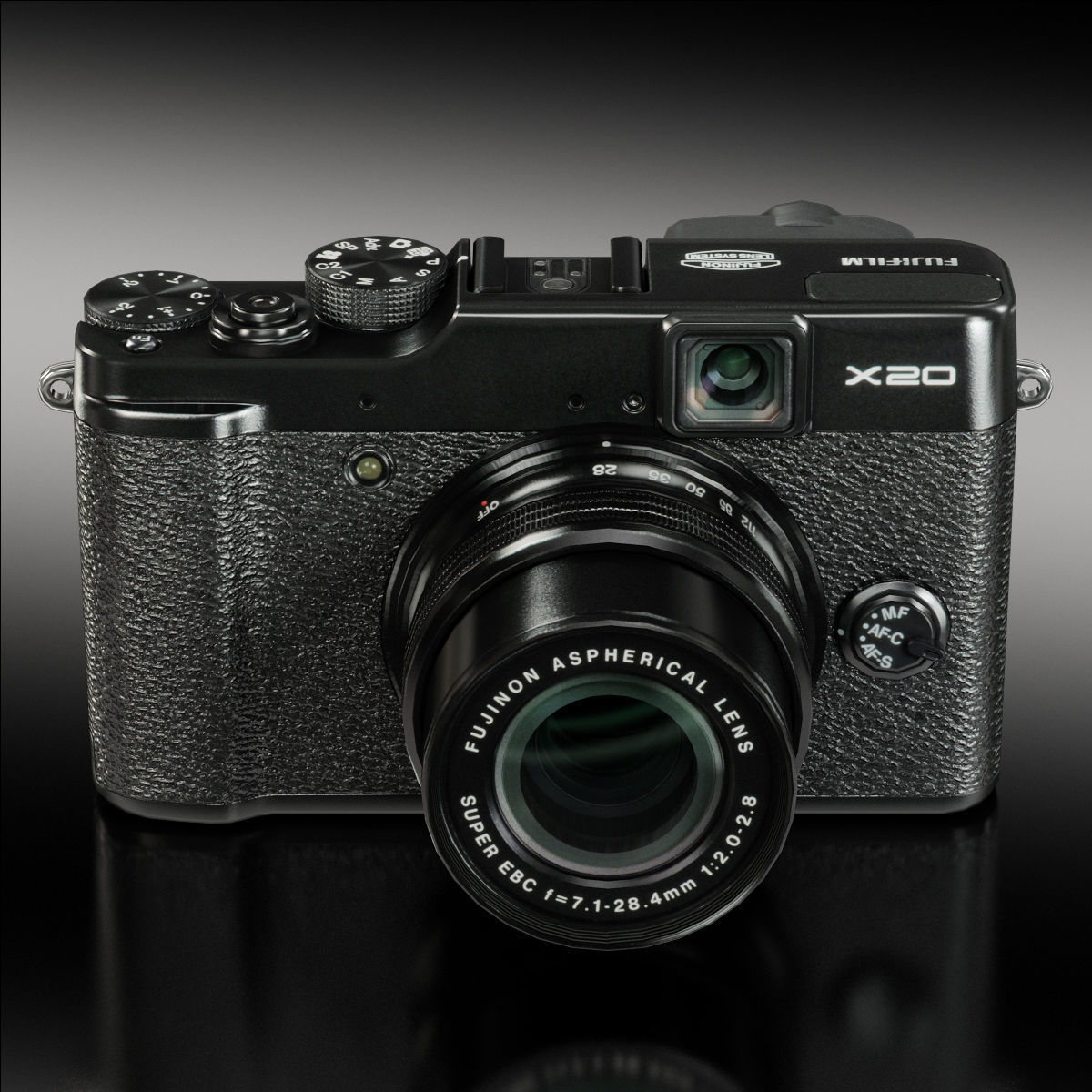 Fujifilm FinePix X20 advanced compact digital camera Low-poly 3D model_2