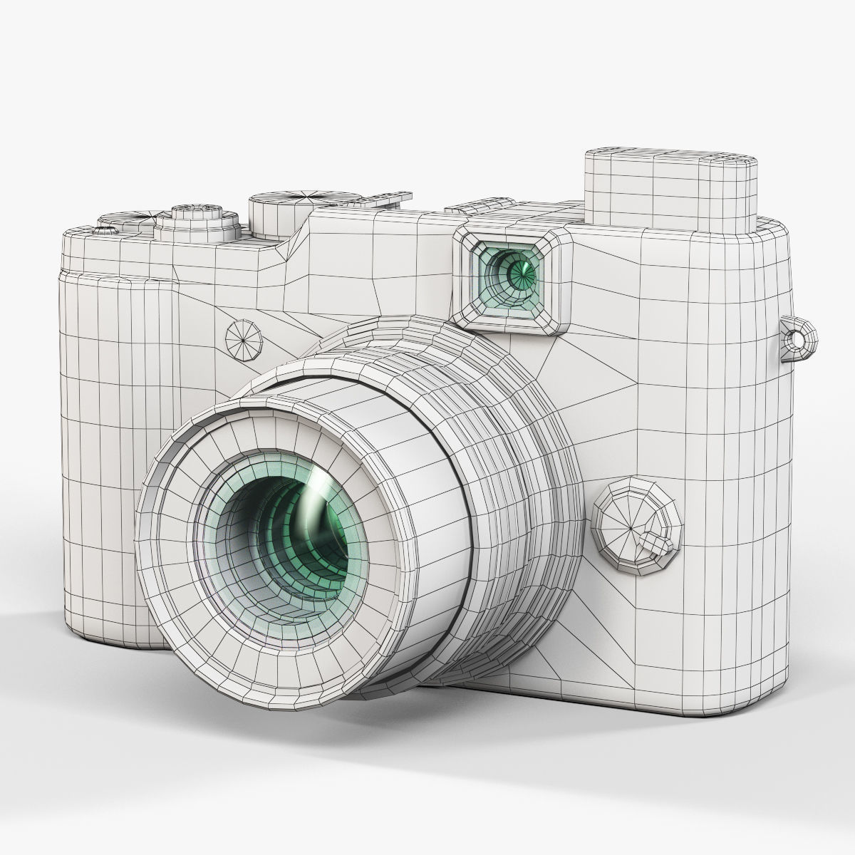 Fujifilm FinePix X20 advanced compact digital camera Low-poly 3D model_14